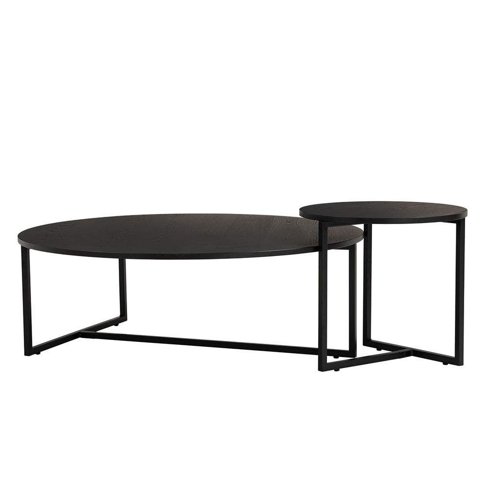 Round Coffee Table 100cm - Modern Black Wooden Living Room Table for Small Spaces | Perfect for Apartments, Studios & Cozy Home Decor