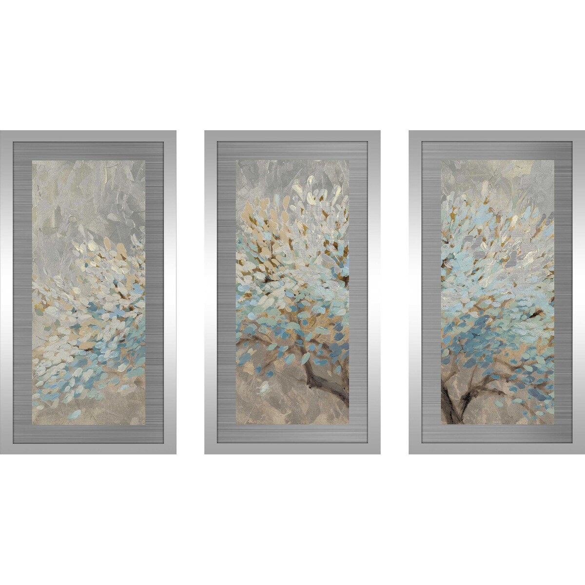 3-Piece Silver Aluminum Wall Art Prints - A Thousand Silver Lifetimes - Perfect for Living Room, Bedroom & Office Decor