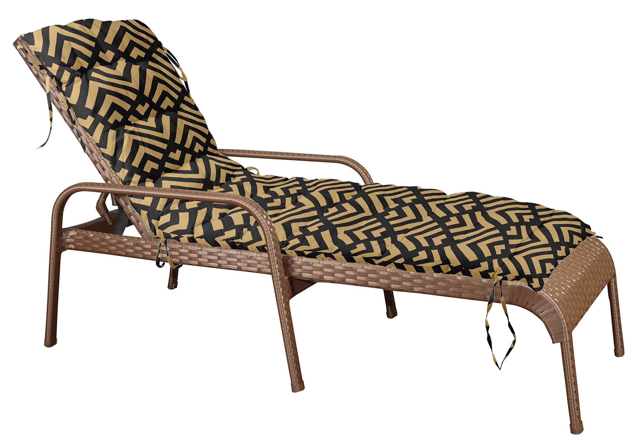 Quilted Thick Padded Seat Cushion for Rocking Chair, Sofa & Recliner - 74 x 23 Inches with Secure Ties - Yellow Outdoor Garden Bench Cushion - Perfect for Patio, Terrace & Sunroom Relaxation
