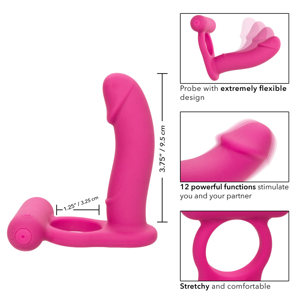 Rechargeable Vibrating Silicone Cock Ring for Men - Double Diver Design for Enhanced Pleasure - Perfect for Couples Play & Solo Use