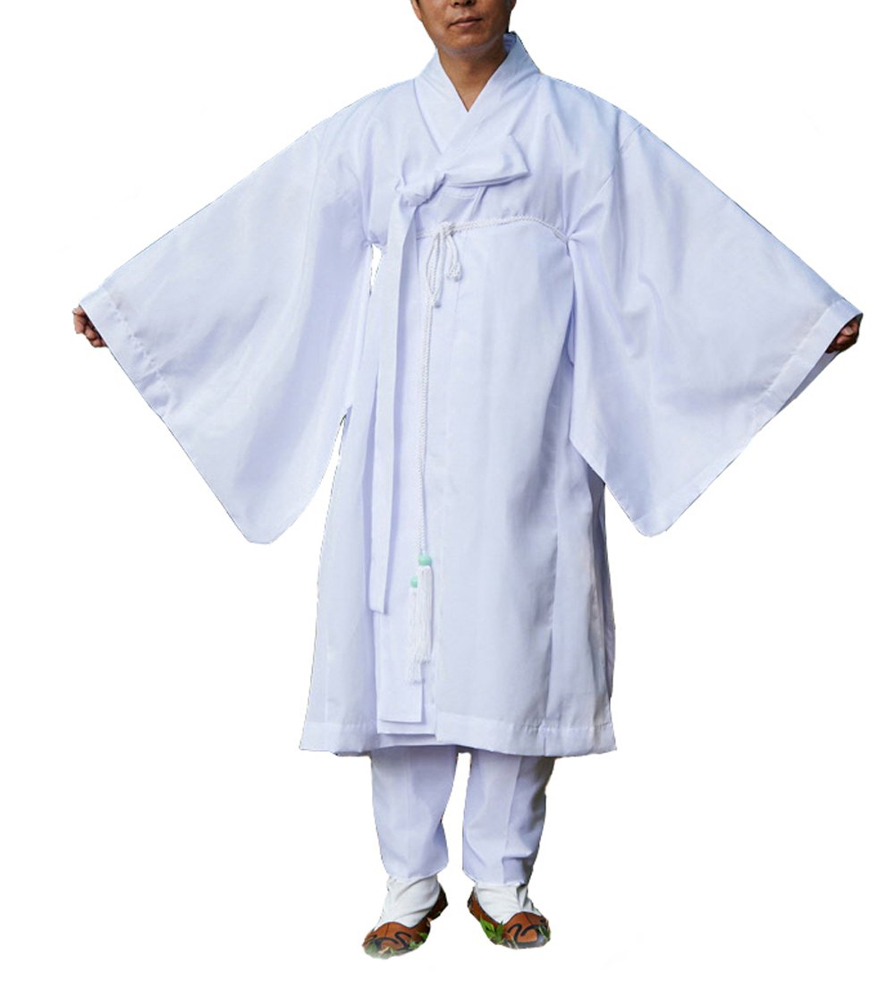 Korean Traditional Men's Water Silk Robe - Dopo Hanbok for Men | Comfortable Lightweight Loungewear | Halloween Costume & Cultural Event Attire | Perfect for Cosplay, Home Relaxation, and Special Occasions