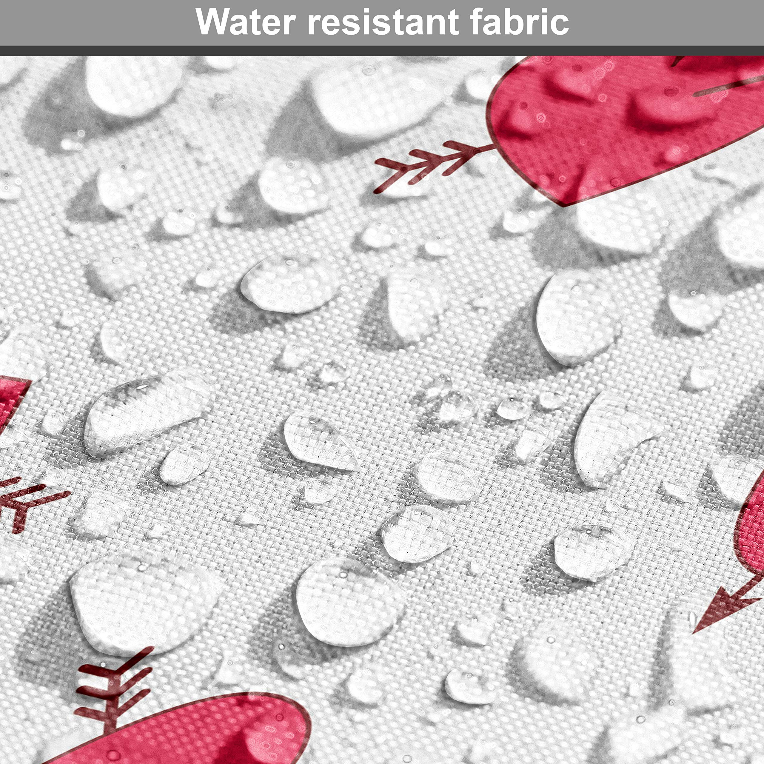 Ambesonne Valentine's Day Fabric by The Yard - Cartoon Hearts with Arrows Love Passion Romance Print - 10 Yards Dark Coral Brown White Upholstery Fabric for DIY Home Decor, Pillows, Curtains & Table Runners