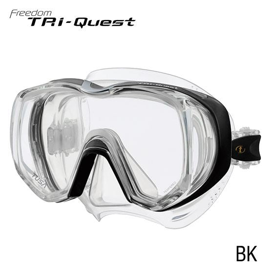 Tusa Tri Quest 3 Window Scuba Diving Mask - Premium Snorkeling & Scuba Gear for Clear Underwater Vision - Perfect for Ocean Exploration, Coral Reef Diving, and Underwater Photography