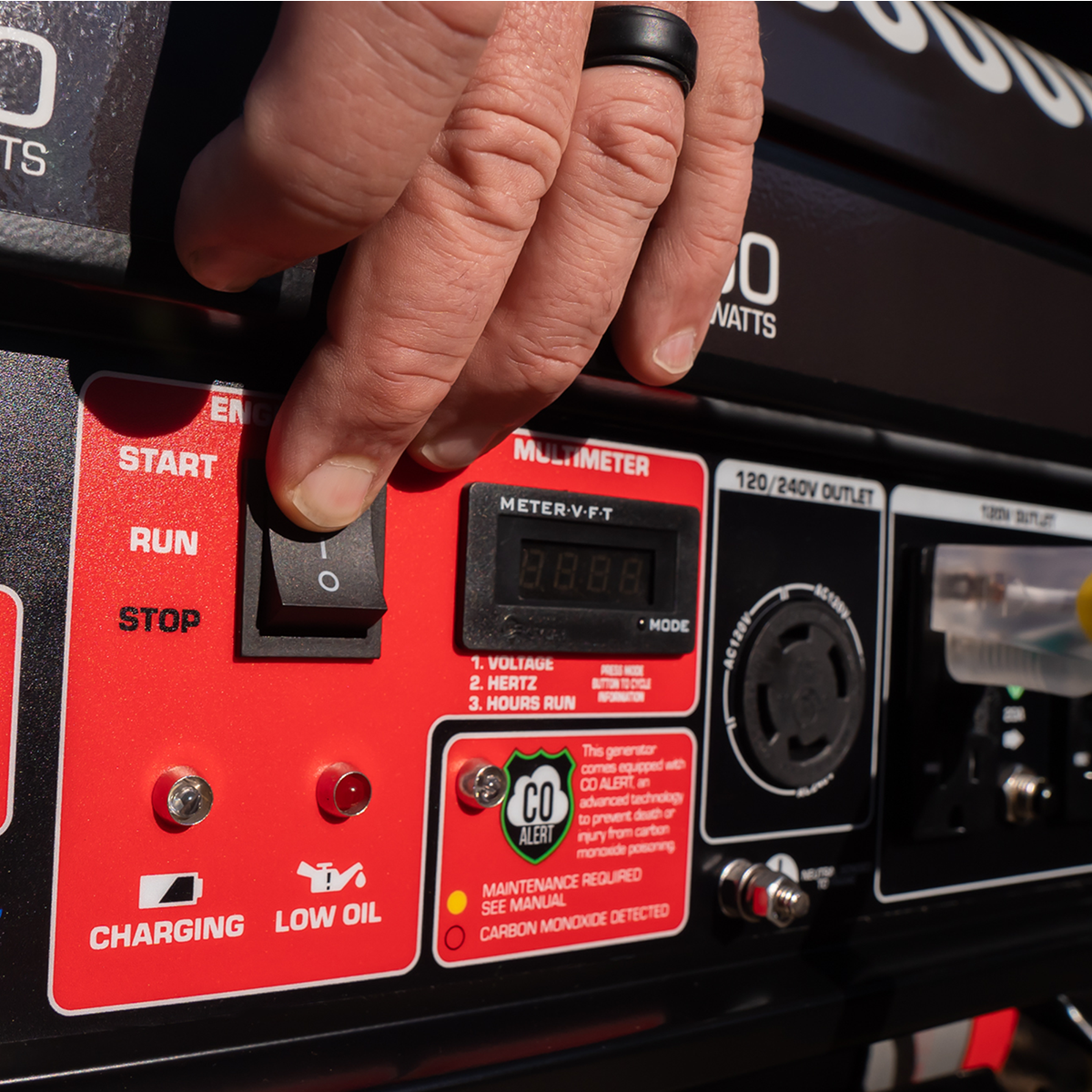 5,000 Watt Dual Fuel Portable Generator with CO Alert - Reliable Backup Power for Camping, Emergencies & Home Use