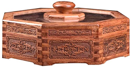 Solid Wood Nut & Fruit Tray - Vintage Chinese Style Snack Compartment for Living Room, Kitchen, and Dining Table - Perfect for Entertaining Guests and Family Gatherings