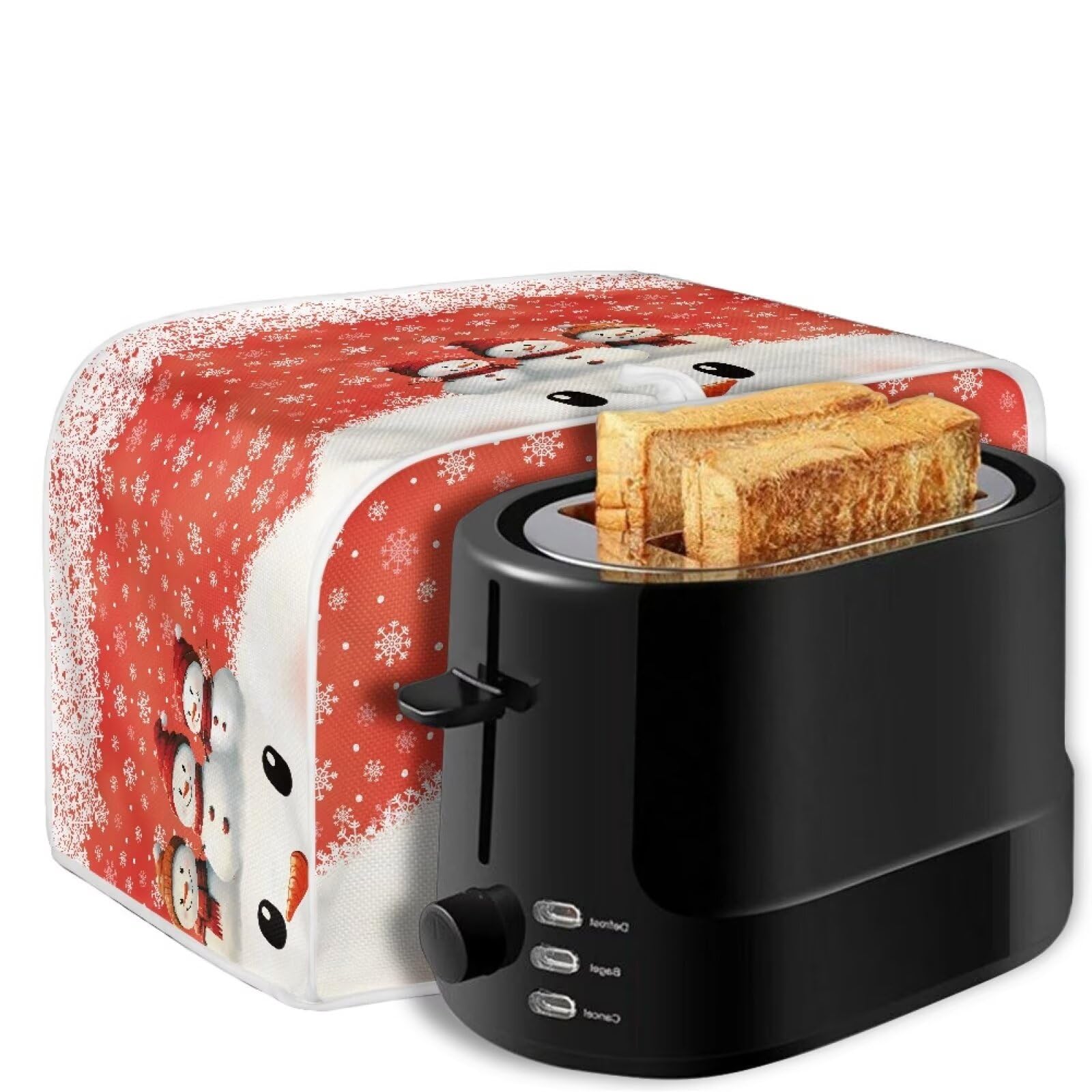 Christmas Snowman Printed Toaster Cover - Anti-Dust & Fingerproof Kitchen Appliance Protector with Snowflake Design - Perfect for Microwave, Toaster Oven & Small Kitchen Appliances - Holiday Kitchen Decor Accessory for Christmas Baking & Cozy Home Decor