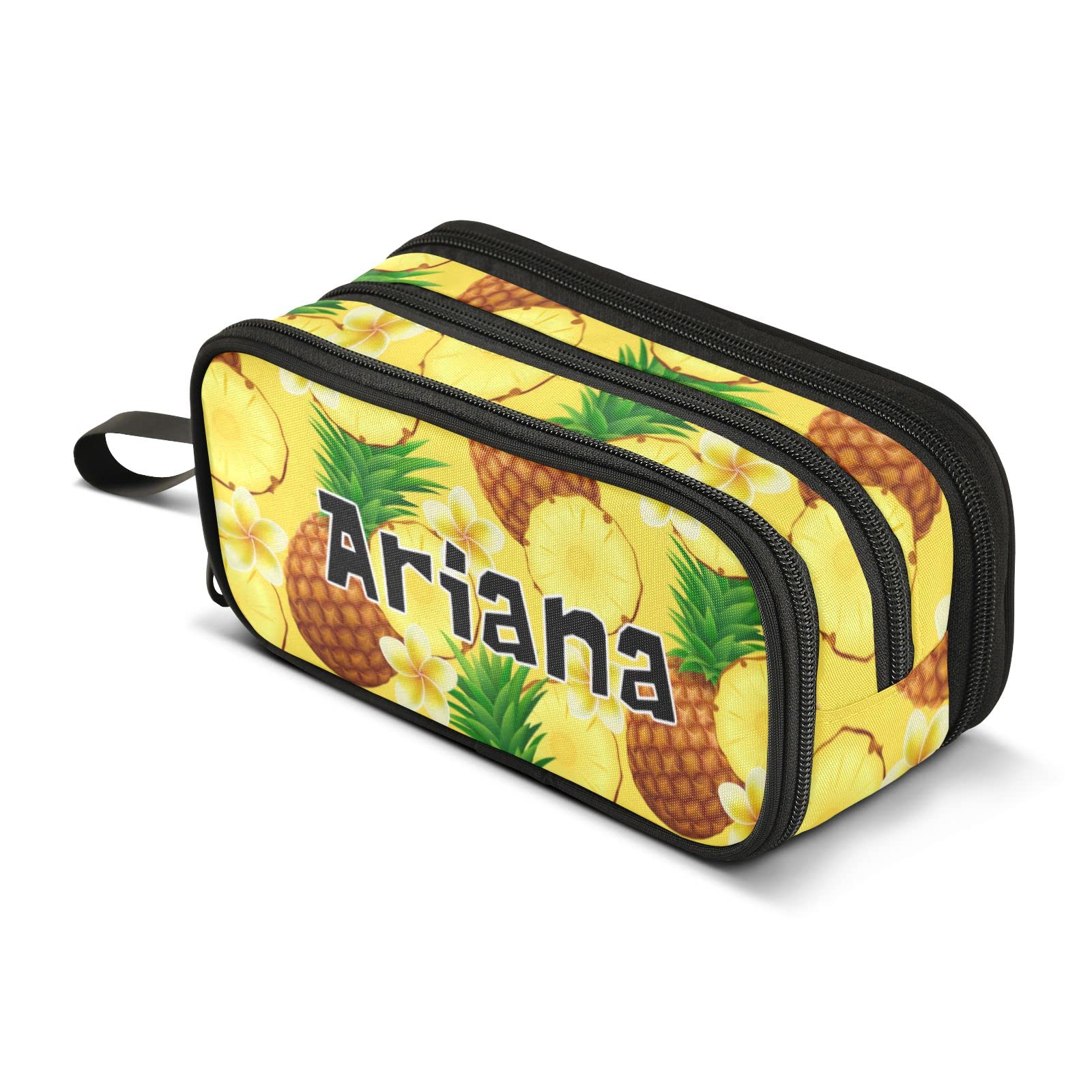 Custom Pineapple Pencil Case - Large Capacity Personalized Pen Bag for Girls & Boys, School Office Supplies, Zipper Stationery Pouch for Students, College, Work | Perfect for Backpack Organization & Gift Giving