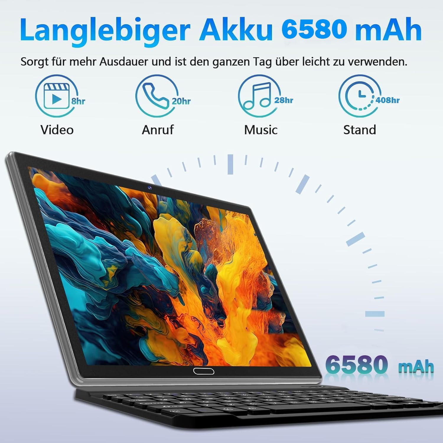 ZONKO 10 Inch 4G LTE Android 13 Tablet with Keyboard & Stylus - Octa-Core, 64GB ROM (Expandable to 512GB), 13MP Camera, 6000mAh Battery - WiFi, Black | Perfect for Work, Study, and Entertainment On-The-Go