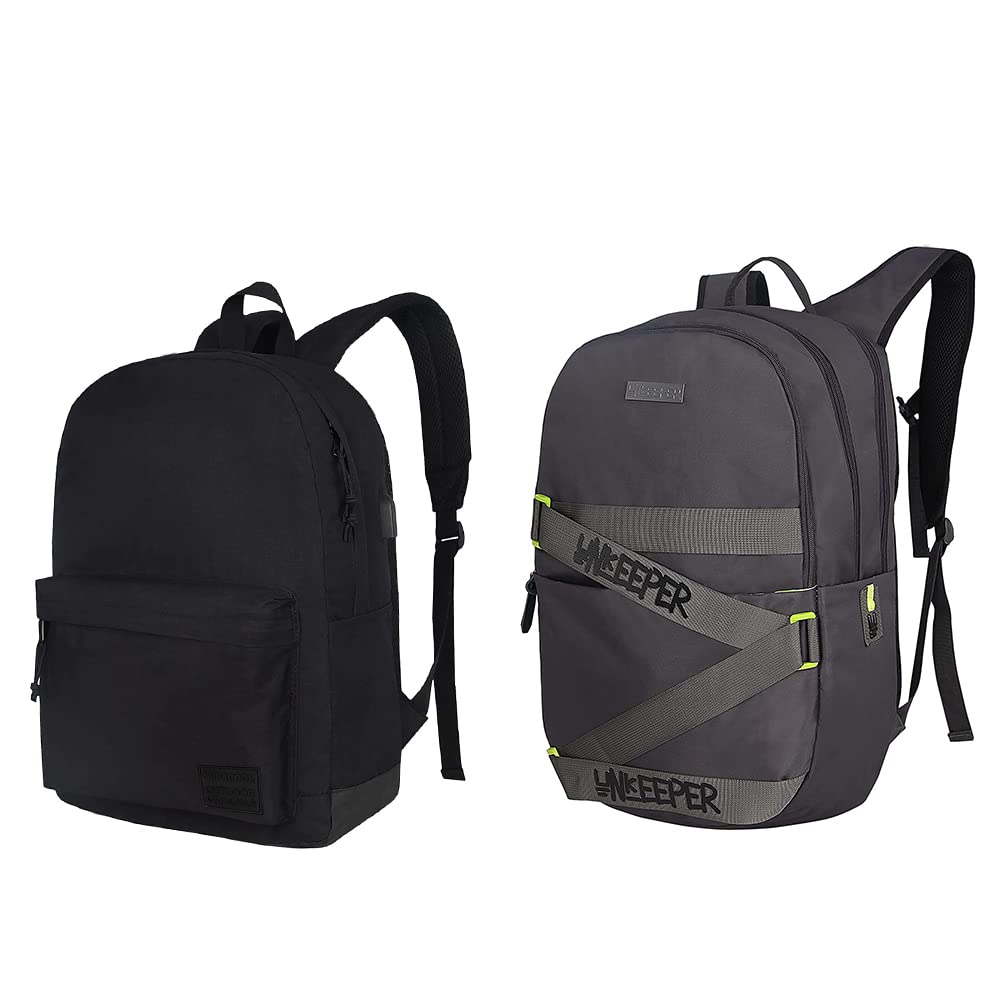 SUPACOOL Lightweight Casual Laptop Backpack with USB Charging Port - Slim Webbing Design, Large Capacity Travel Backpack for Work, School & Daily Commute - Perfect for College Students & Business Professionals