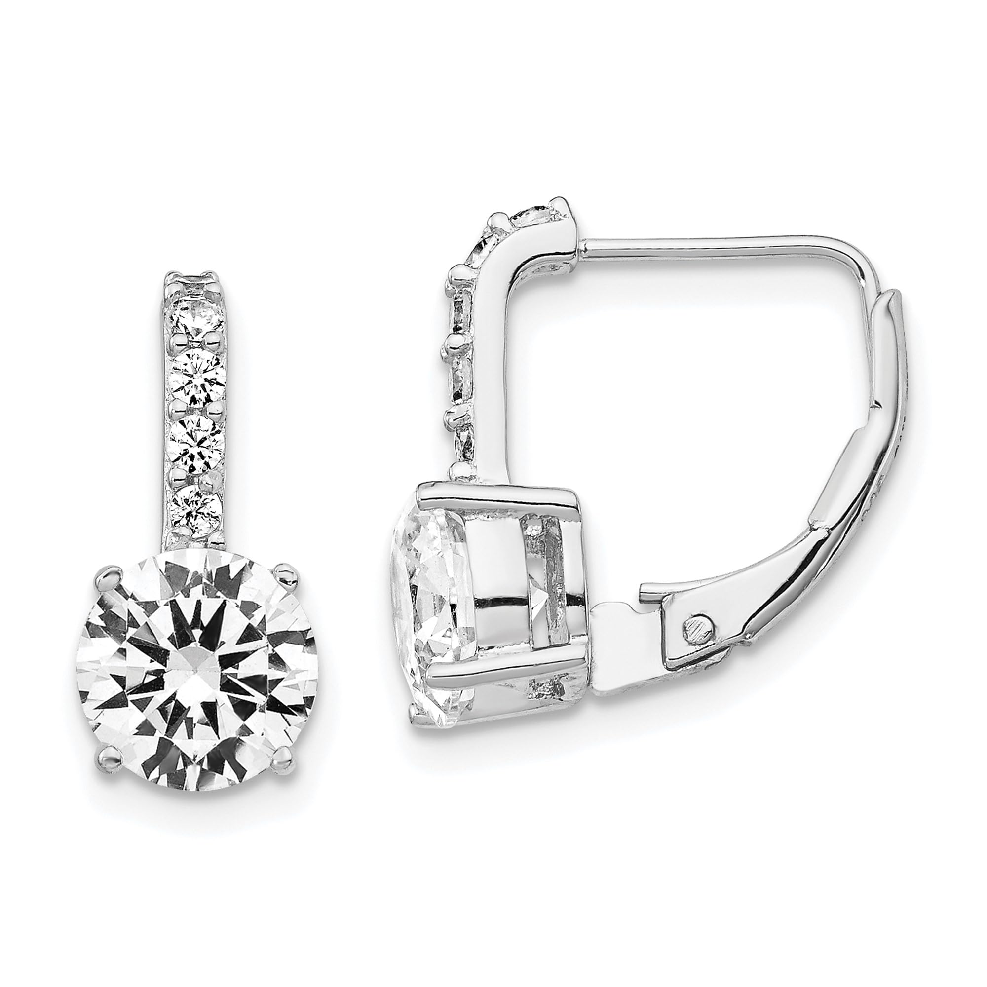 925 Sterling Silver Cubic Zirconia CZ Drop Dangle Earrings for Women - Elegant Wedding, Party & Evening Wear Jewelry Gift
