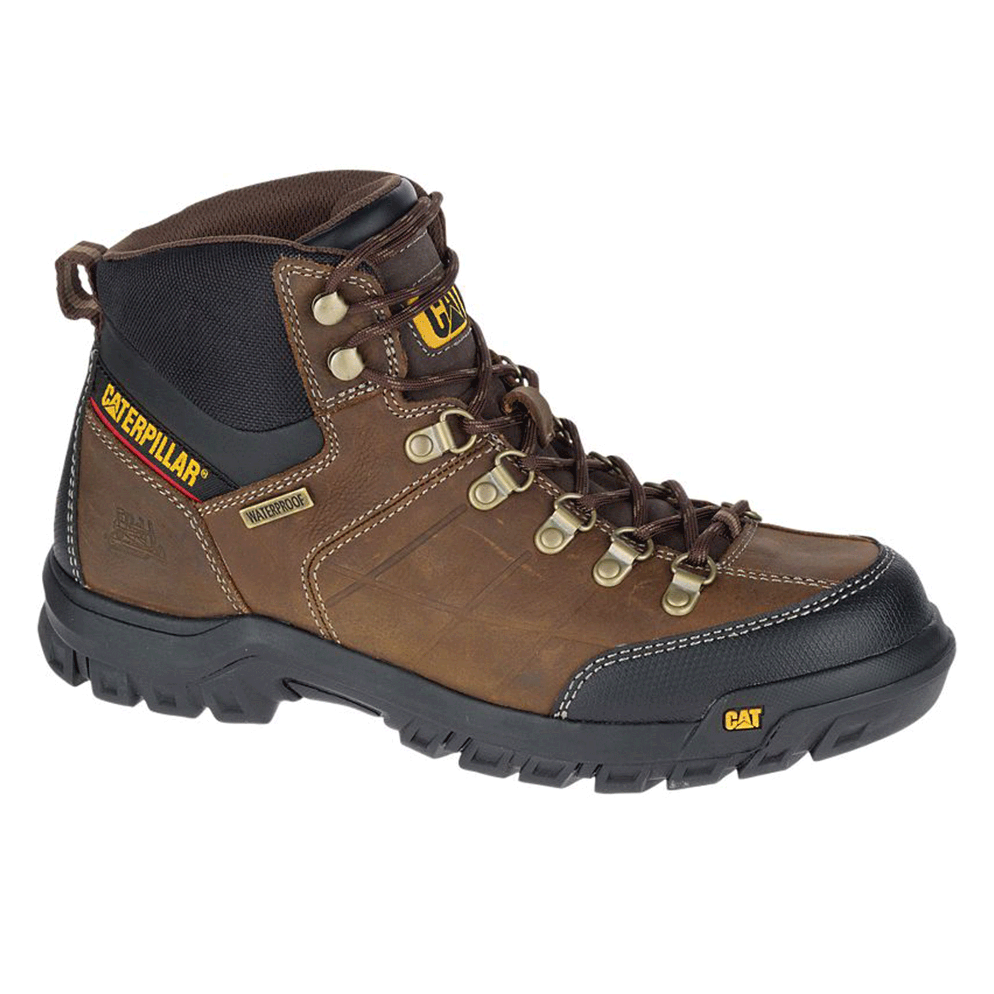 CAT Threshold Men's 6 Steel Toe Work Hiker Boot 722534 - Brown Safety Shoes for Construction, Hiking & Outdoor Work | Durable Waterproof Work Boots for Men