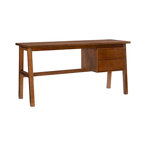 UrbanPro Modern Side Storage Wood Home Office Desk in Walnut - Stylish & Functional Workspace Solution for Small Spaces, Home Offices & Remote Work
