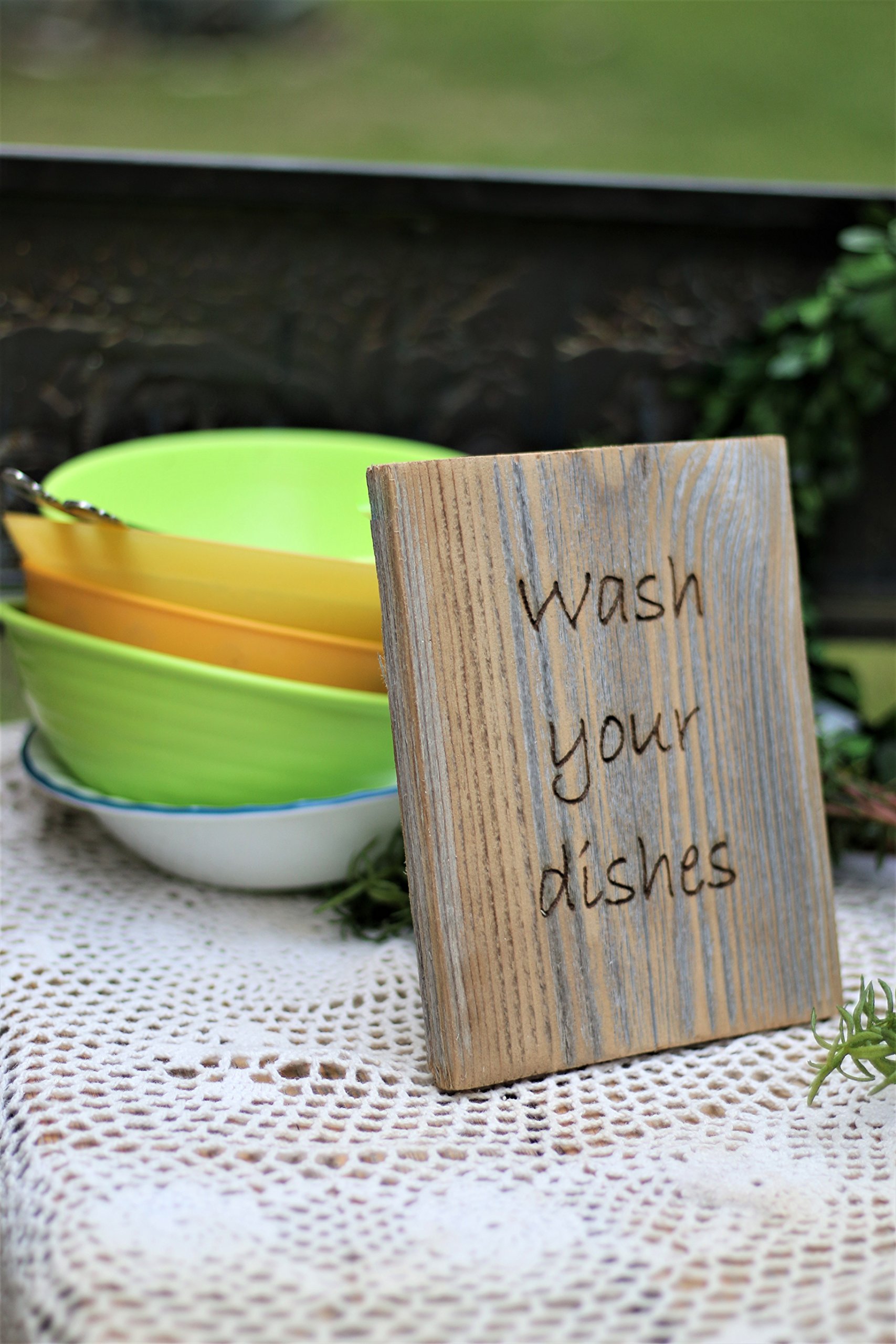 Funny Wash Your Dishes Sign - Vintage Style Kitchen Decor for Dishwashing Motivation - Perfect for Home, Apartment, Dorm Room & Housewarming Gifts