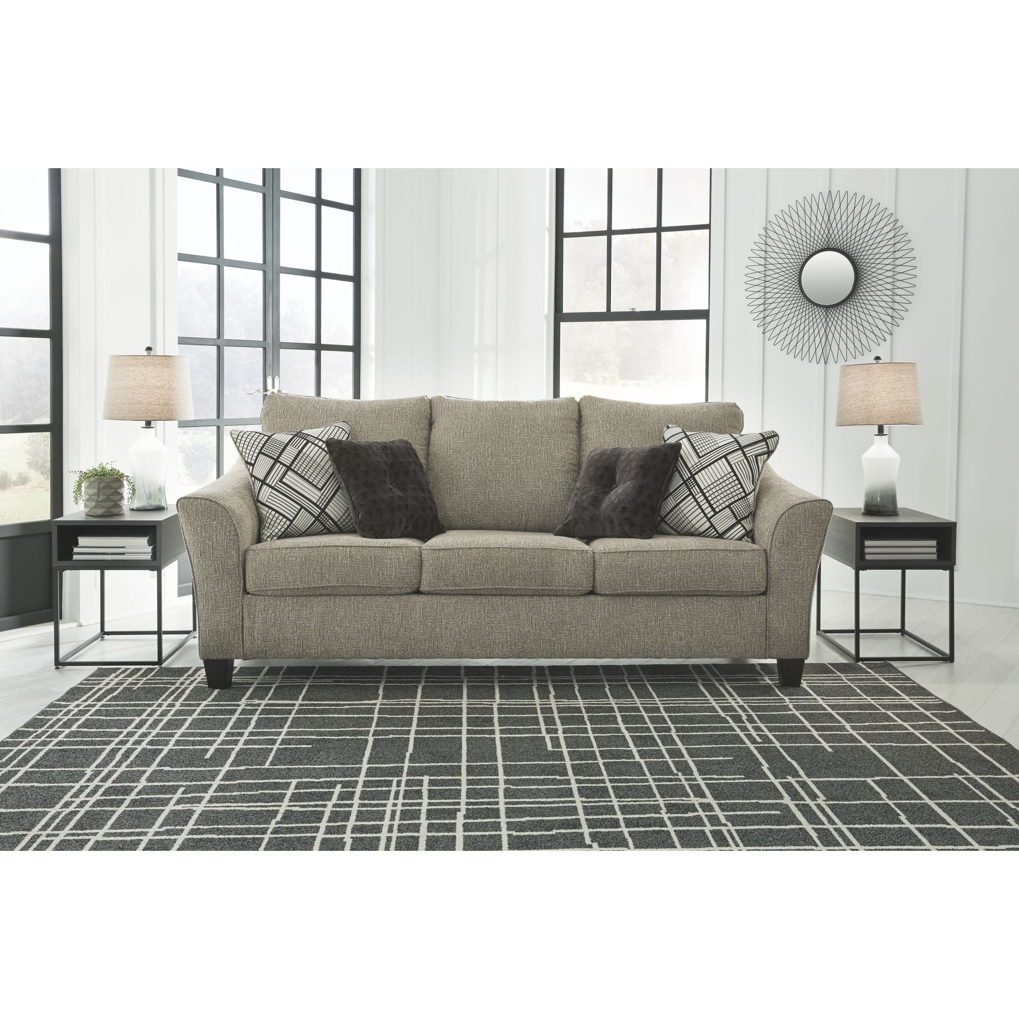 Barnesley Sofa Platinum - Modern Luxury Living Room Couch for Home & Office Comfort