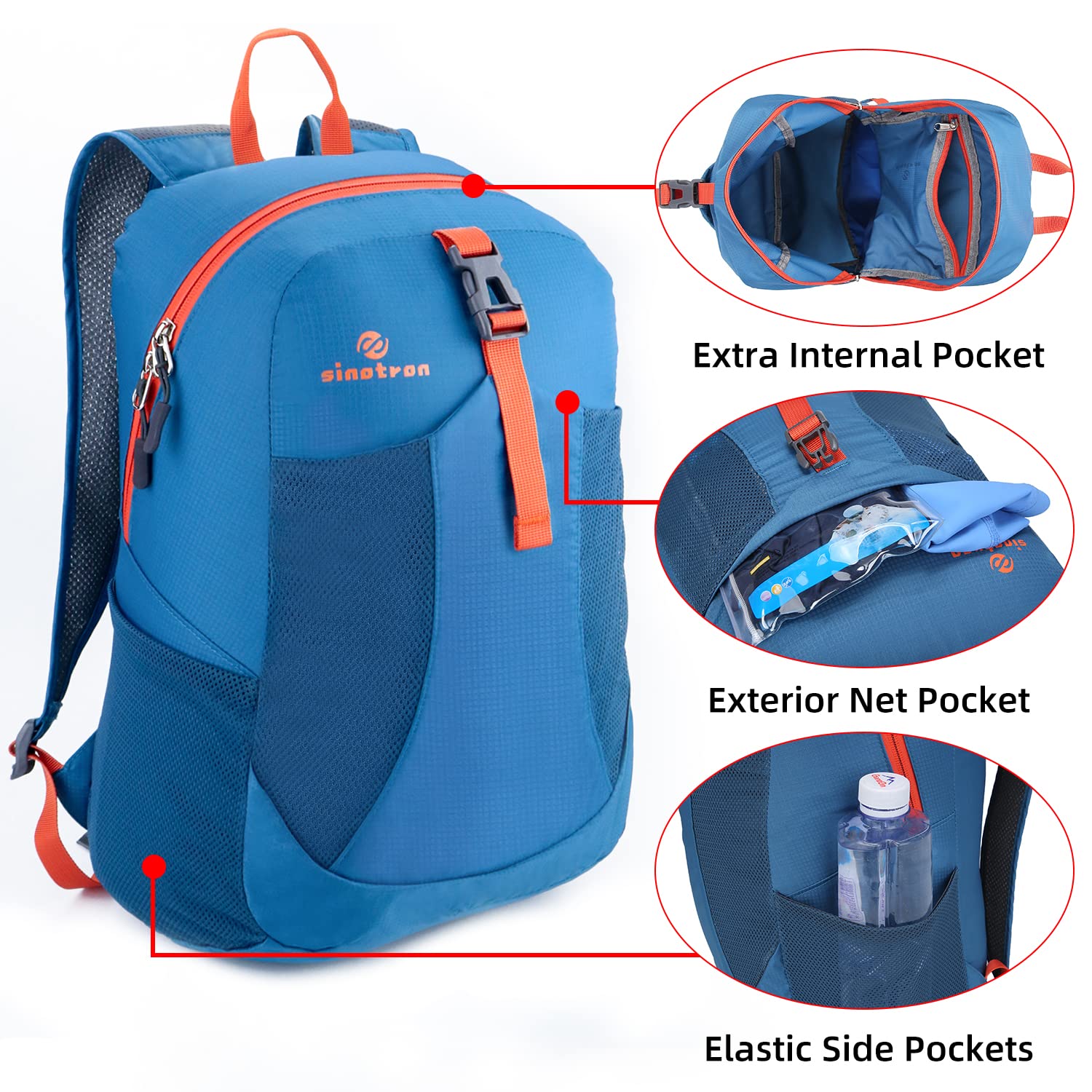 Sinotron 22L Lightweight Packable Hiking Backpack - Compact Daypack for Women & Men - Perfect for Travel, Camping, Hiking & Outdoor Adventures