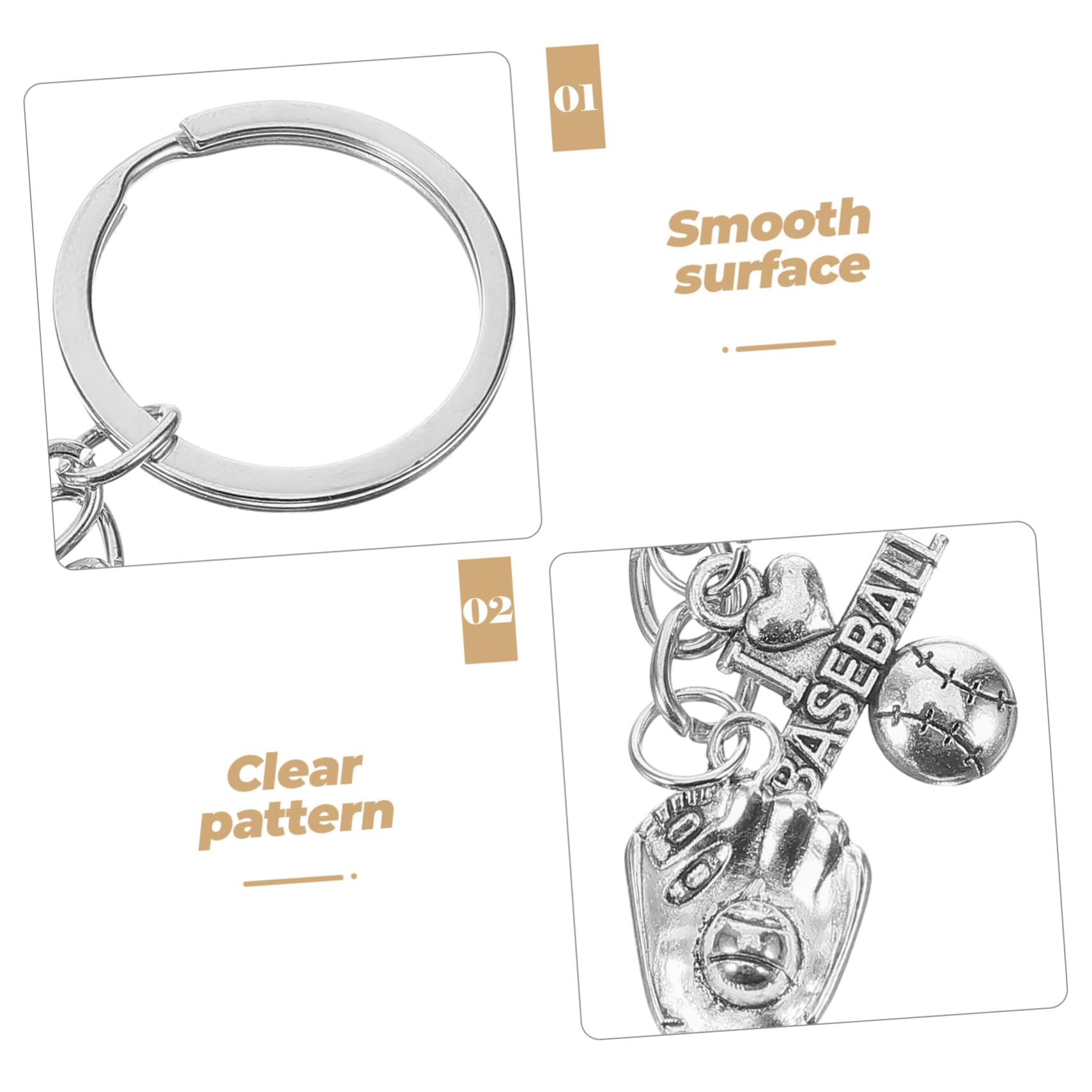 SUPVOX 5 Pack Baseball Keychain Set - Softball Key Ring, Sports Keychain Accessories for Women - Perfect for Backpacks, Bags & Key Holders - Great Baseball Decor Gift for Female Fans & Players