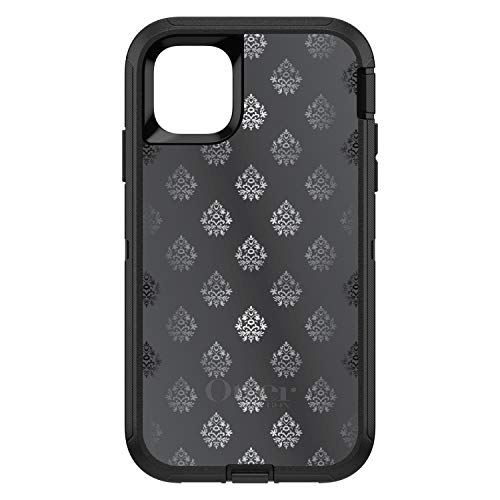 Silver Grey Black White Damask On Black Case