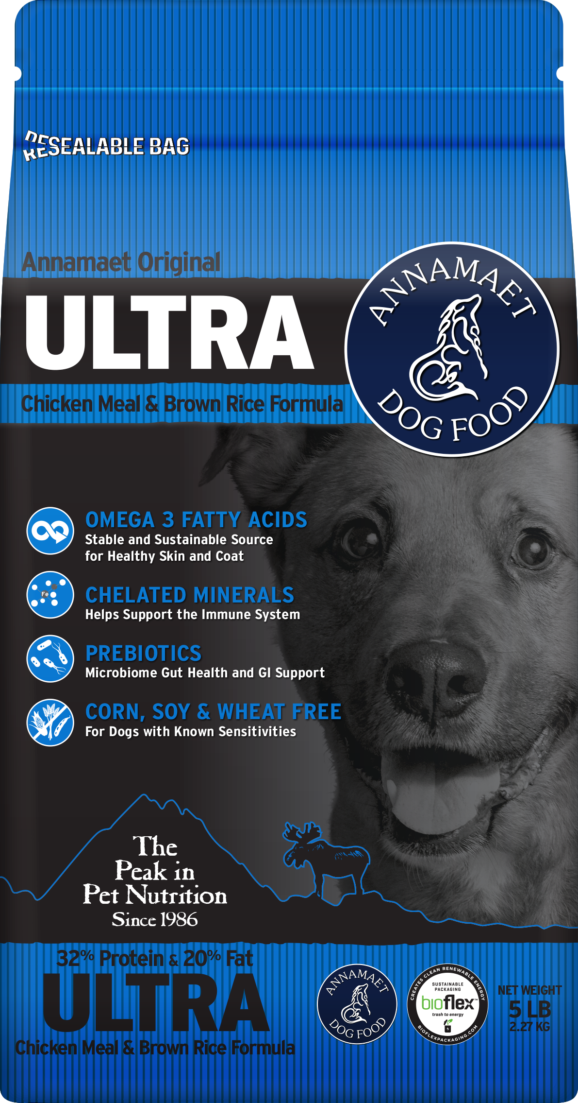 Annamaet Original Grains Premium Dry Dog Food - High Protein Grain-Inclusive Formula for Adult Dogs - Perfect for Active Pets & Daily Nutrition