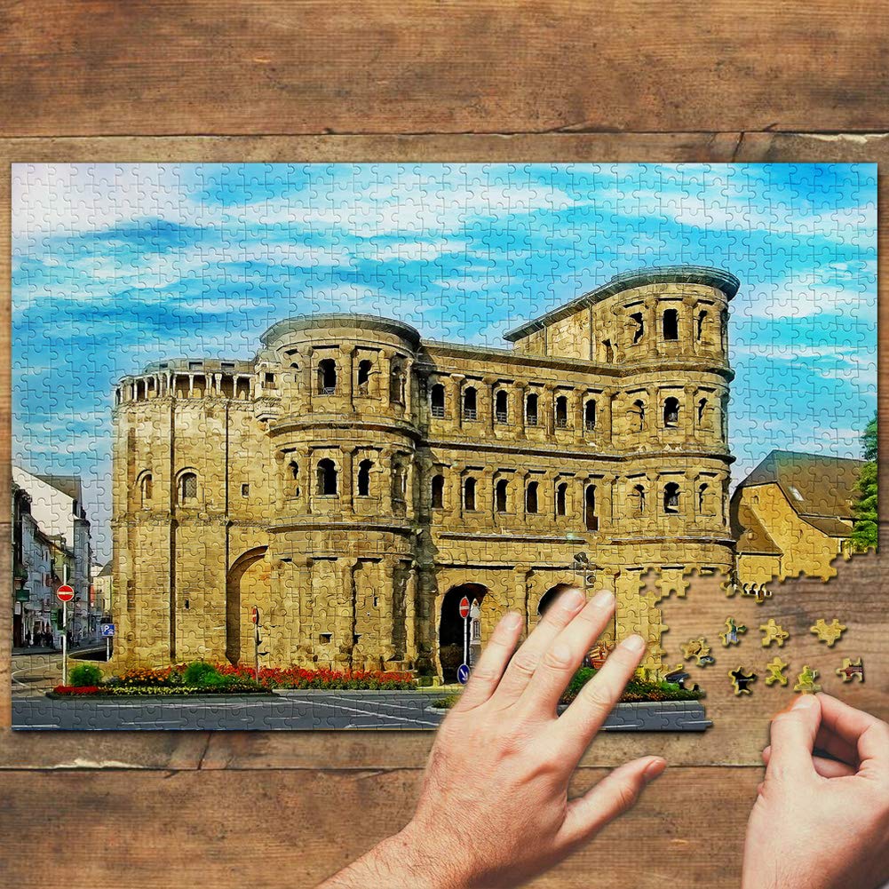 1000 Piece Germany Porta Nigra Trier Wooden Jigsaw Puzzle - Premium Travel Souvenir & Home Decor for Adults & Teens - Perfect for Relaxation, Family Bonding, and Educational Fun