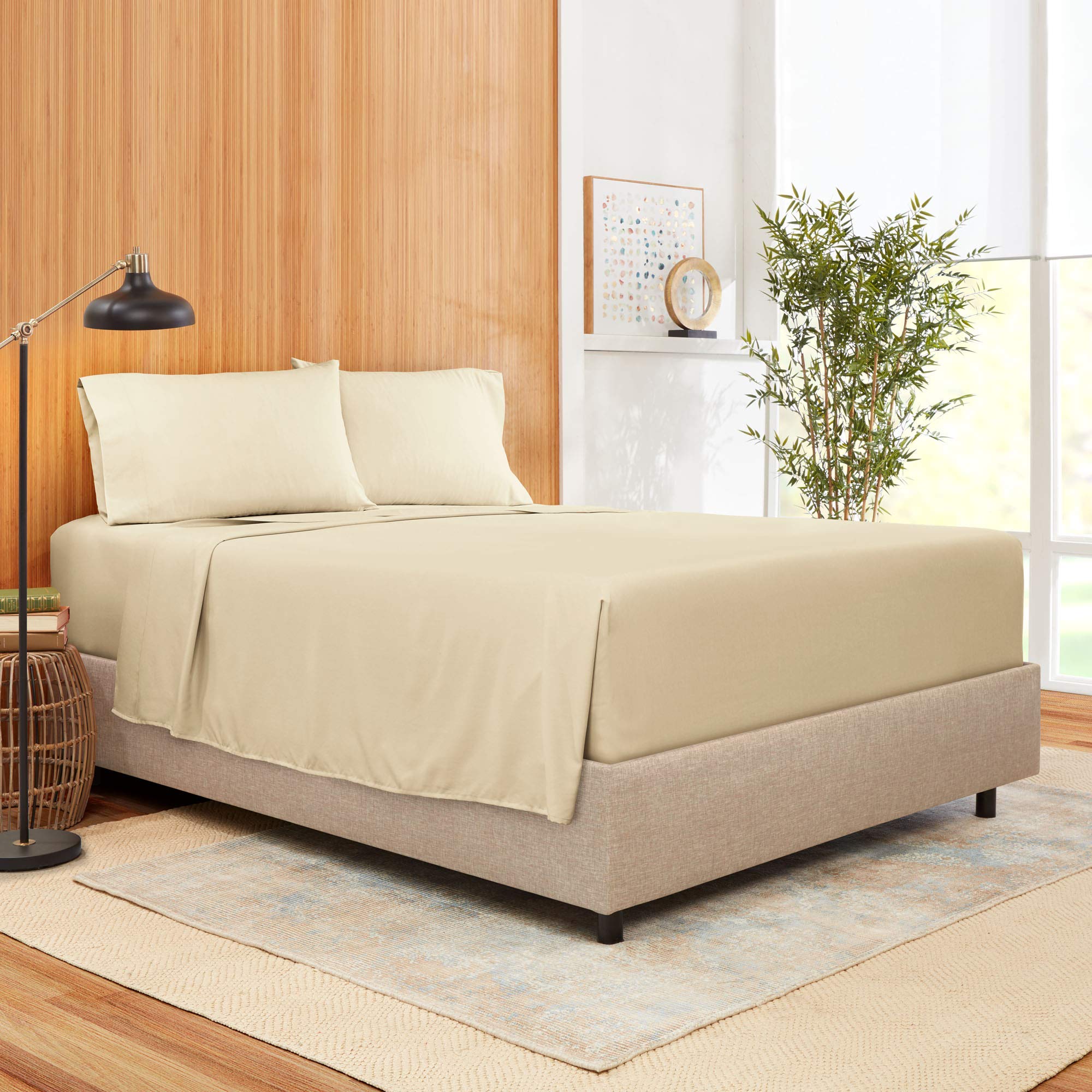 4-Piece Twin XL Sheet Set - 100% Long Staple Cotton 800 Thread Count Luxury Bedding in Beige Cream | Ultra Soft, Deep Pocket (Fits Up to 16
