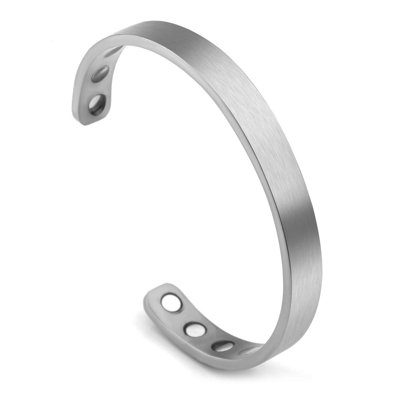 Personalized Titanium Magnetic Therapy Bracelet for Men & Women - 8mm Matte Cuff Bangle in Gold, Black, Silver & Rose Gold - Stress Relief & Wellness Jewelry for Daily Wear, Gifts & Healing