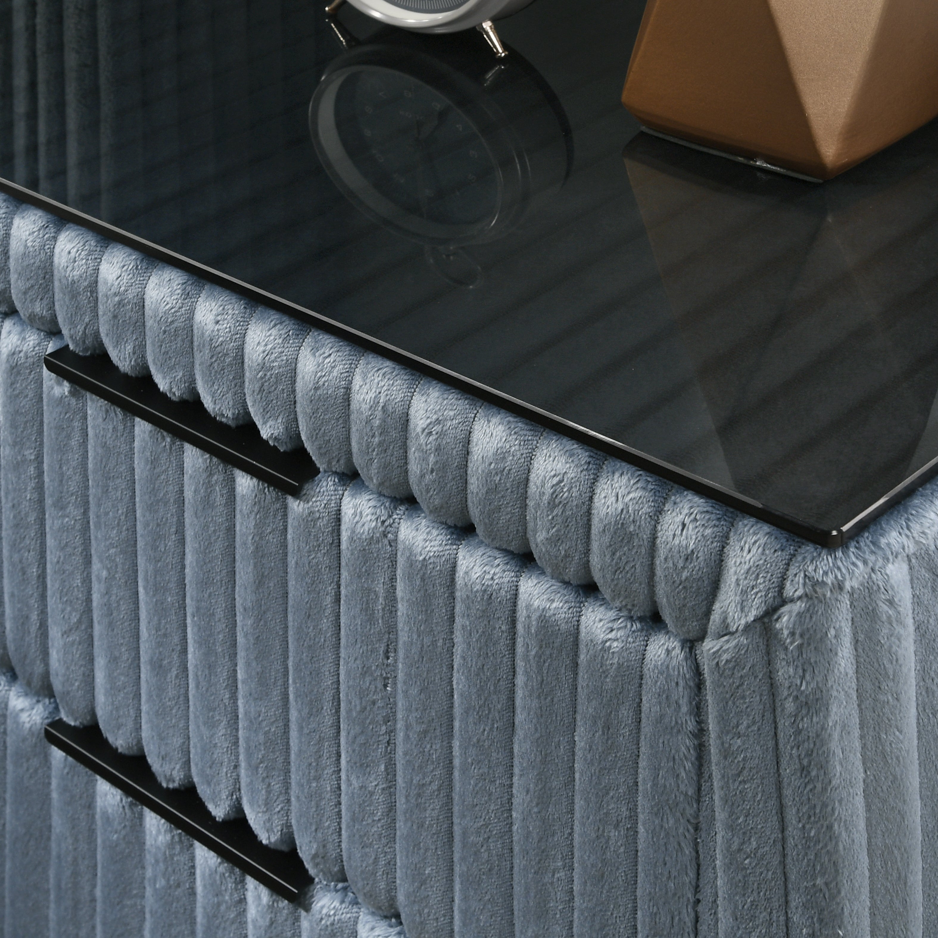 Roundhill Furniture Mavela Wide Wale Corduroy Upholstered Nightstand - Stylish Bedside Table for Bedroom Decor, Small Storage Cabinet with Drawer - Perfect for Modern, Farmhouse & Cozy Home Interiors