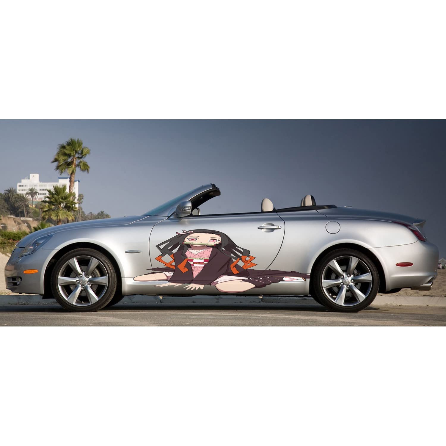 Anime Girl Car Vinyl Wrap Decal - 18x50 Inches Sexy Anime Sticker for Car Side Graphics - Perfect for JDM, Tuner, and Anime Fan Vehicles