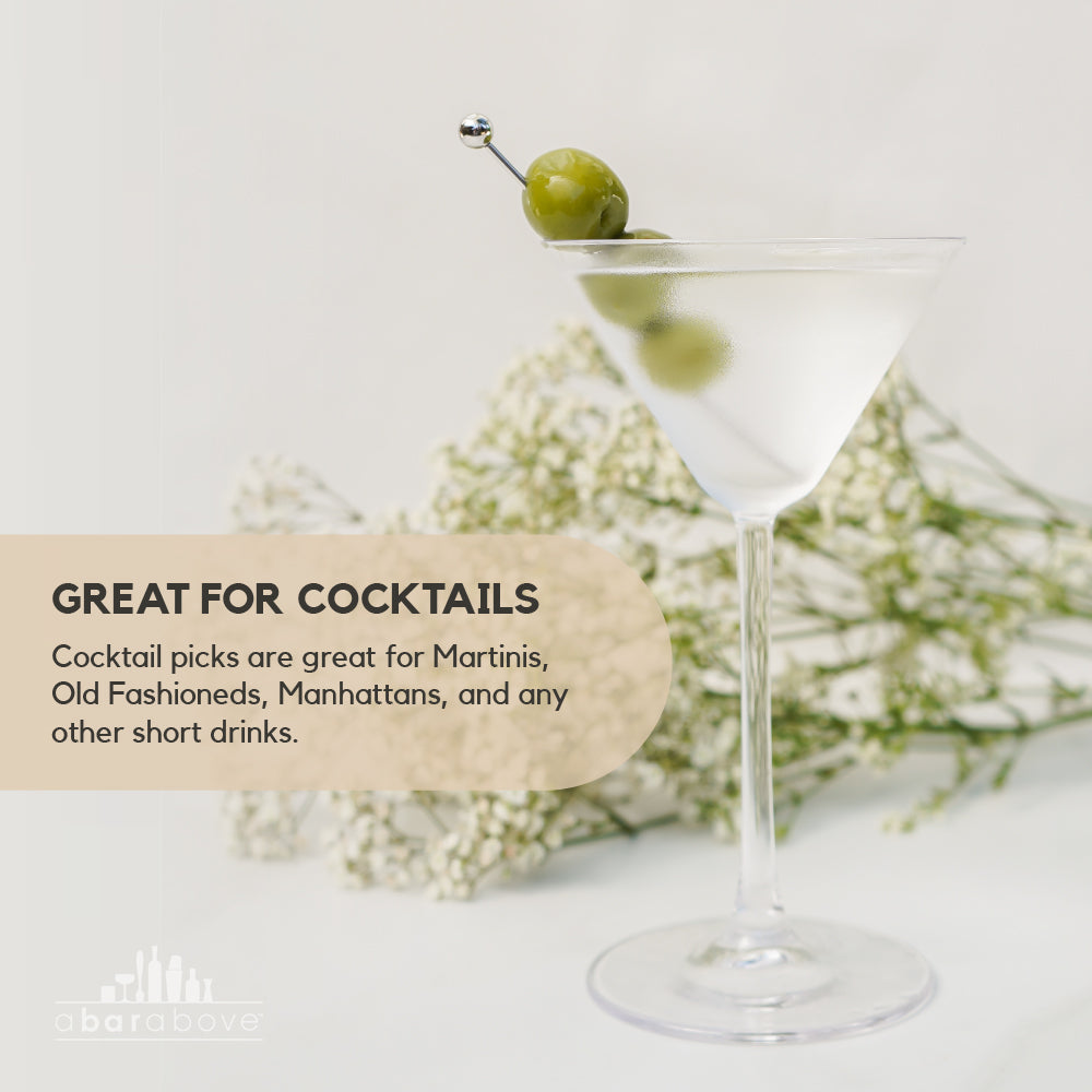Elegant Gold Cocktail Picks - 12-Piece Set for Martini, Garnish & Appetizer Skewers - Perfect for Parties, Weddings & Home Bar Decor