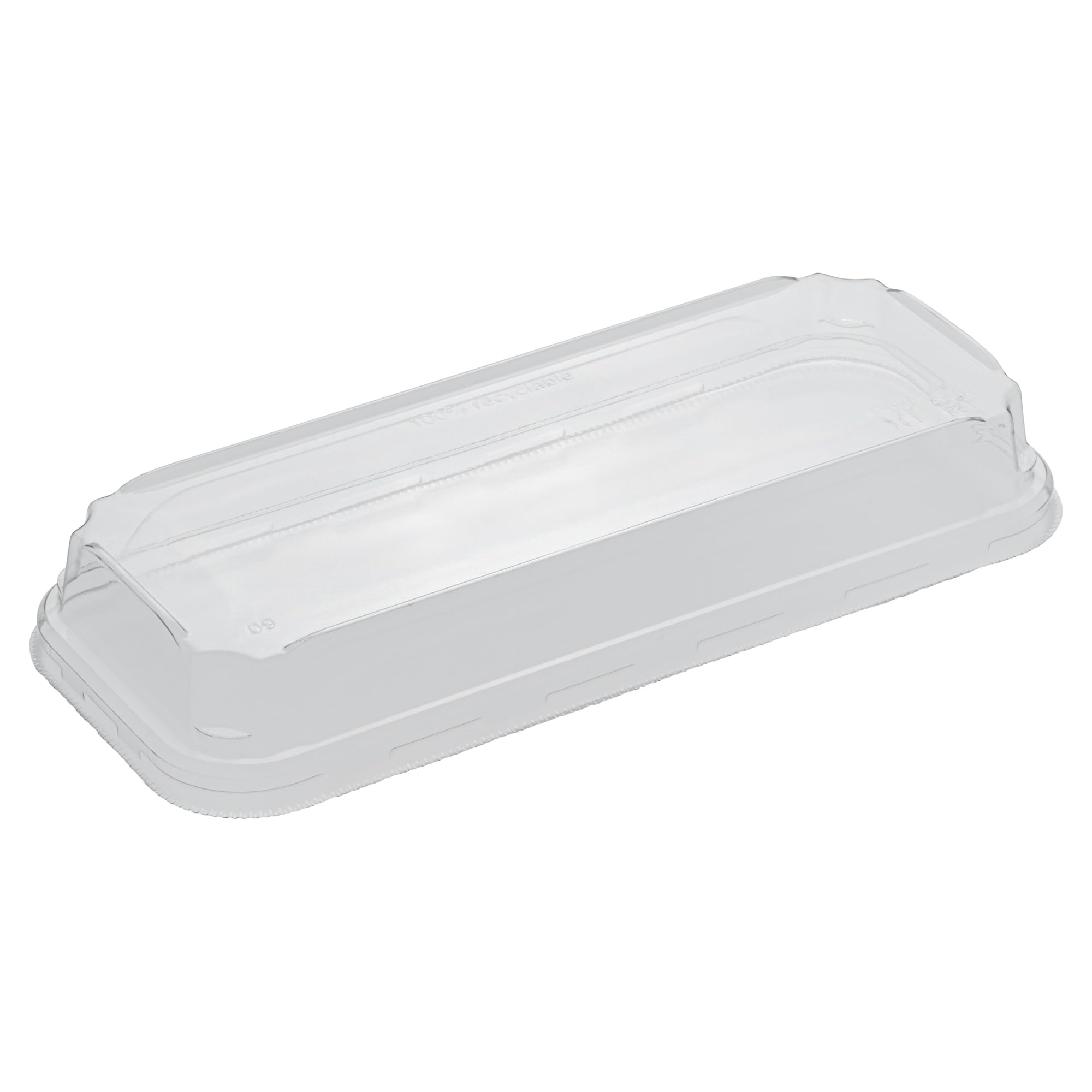 Matsuri Vision 8.8 x 3.7 x 1.2 Inch Clear Plastic Dome Lids for Sushi Containers - 50 Pack Airtight No-Fog Lids (Containers Sold Separately) | Perfect for Sushi Restaurants, Catering, Takeout & Food Storage