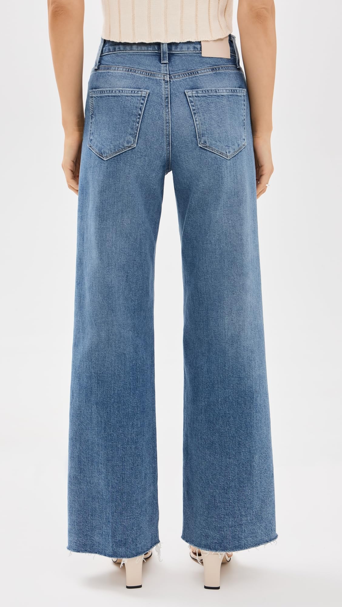PAIGE Women's Anessa Raw Hem Jeans - High Waist Distressed Denim for Casual Wear & Everyday Style | Perfect for Outfits with Boots or Sneakers