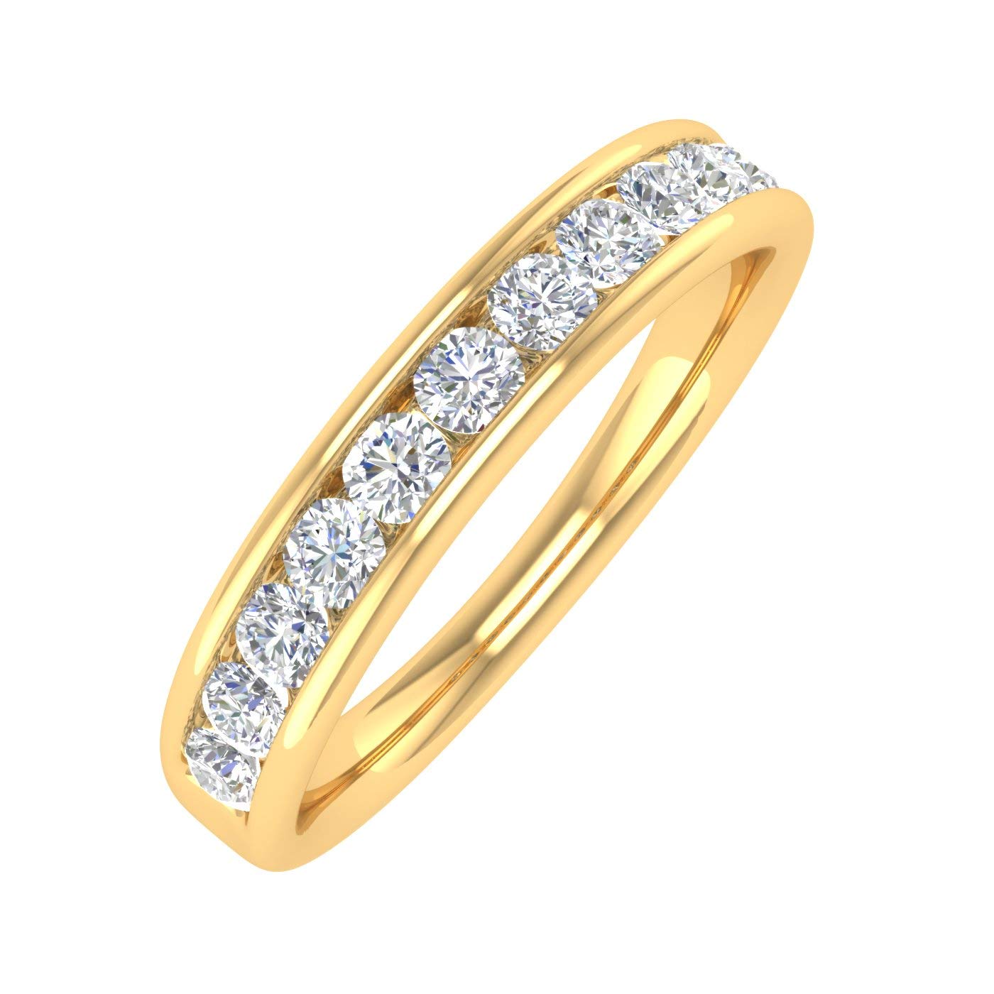 1/2 Carat Channel Set Diamond Wedding Band Ring for Women - 14K Gold or Platinum - Elegant Bridal Jewelry for Engagement, Anniversary & Special Occasions