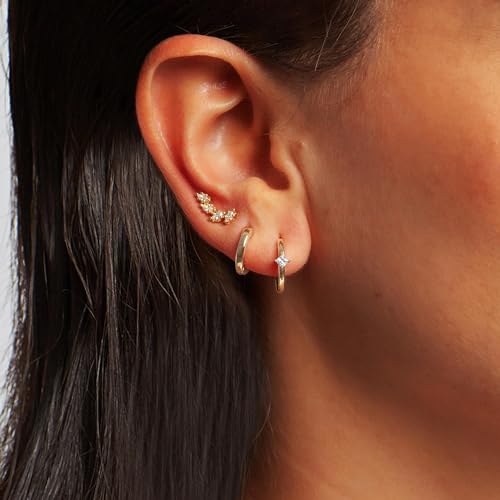 3 Pairs Hoop Earrings-3 Gold
