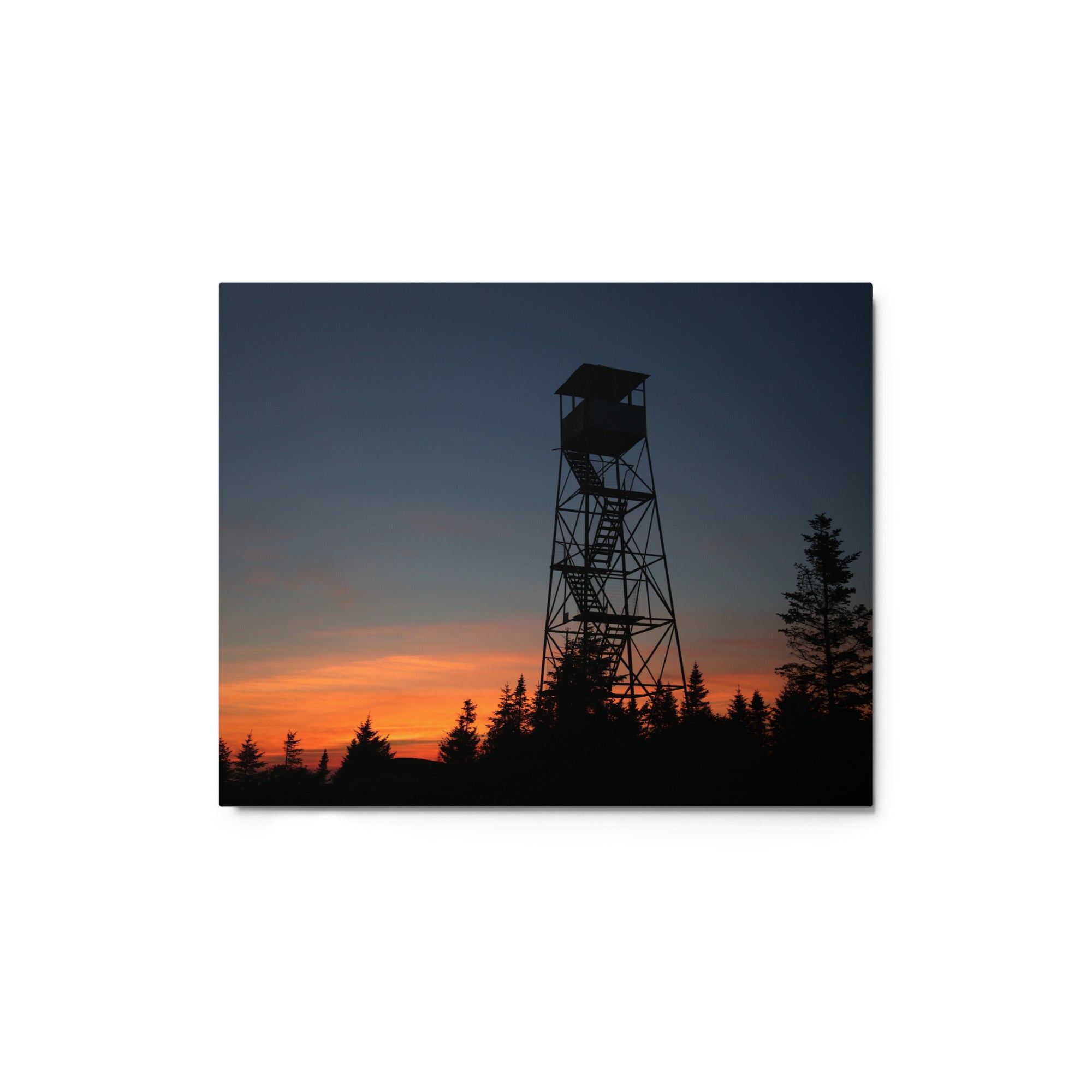 Premium Metal Print - Stunning Fire Tower Sunset Wall Art | Perfect for Home Decor, Office & Living Room