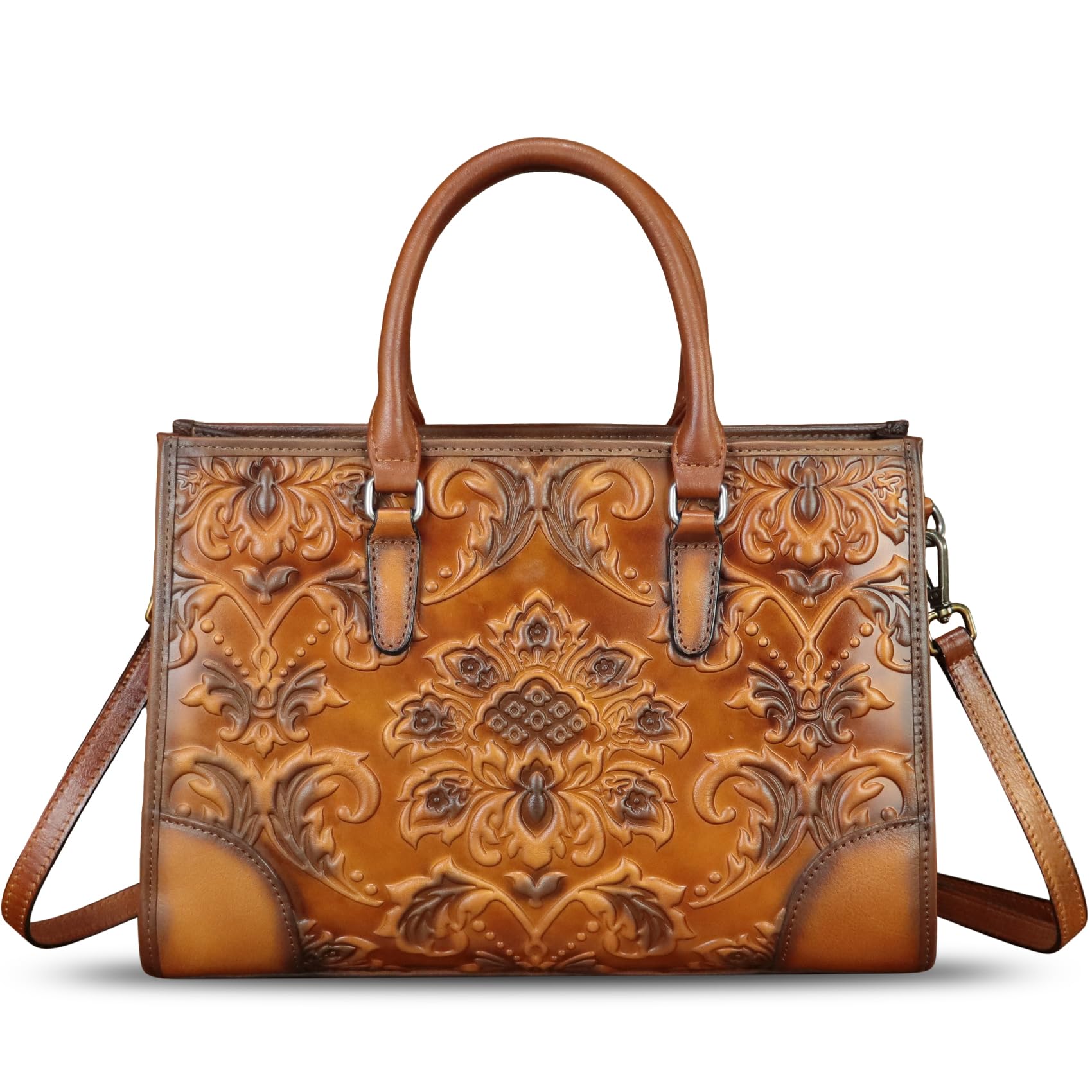 Genuine Leather Satchel for Women - Handmade Crossbody Tote Purse for Work & Travel