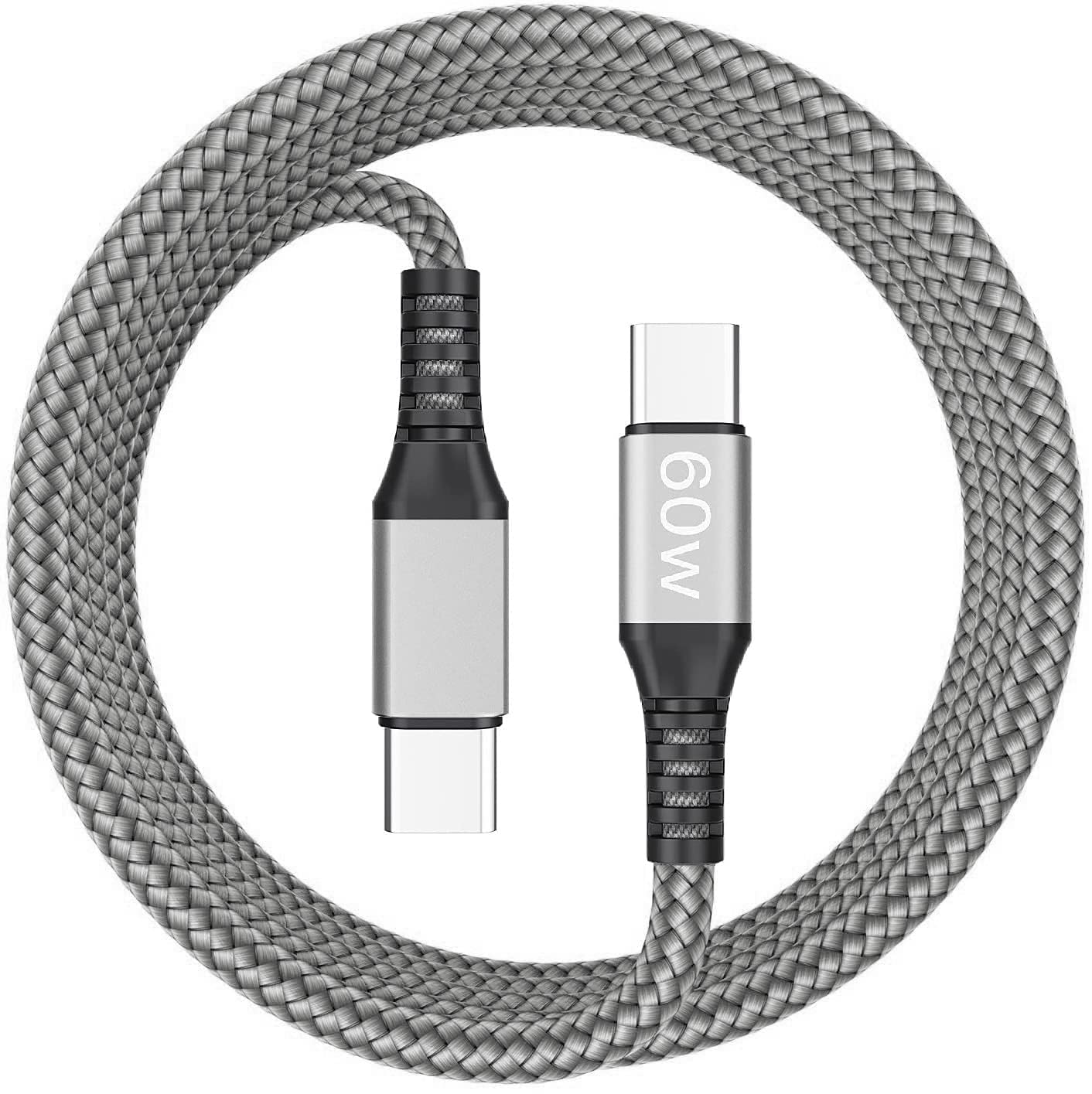 60W Fast Charging Cable for Samsung Galaxy A/S/M Series - 1.5M Silver | Home & Travel Use