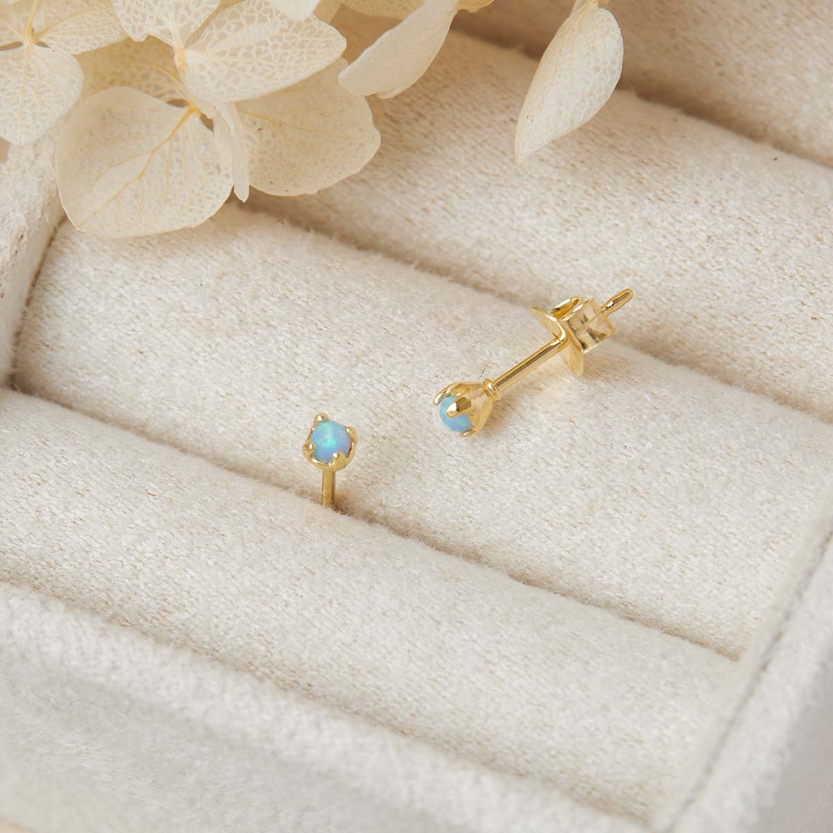 Exquisite Opaline Stud Earrings in 14K Gold - Perfect for Everyday Wear & Special Occasions