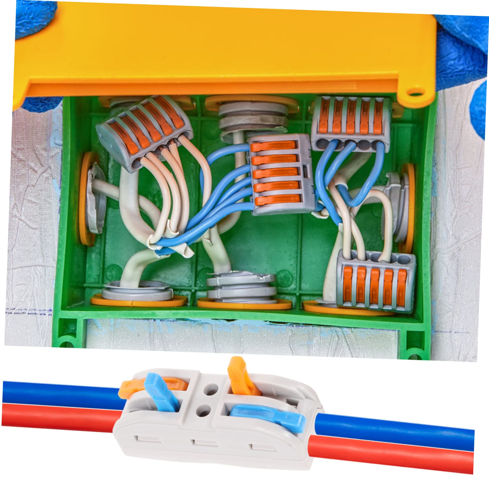 10pcs Electrical Wire Connectors - Lever Nut Splice Terminal Blocks for Secure Wiring - Ideal for Home, Office & DIY Electrical Projects