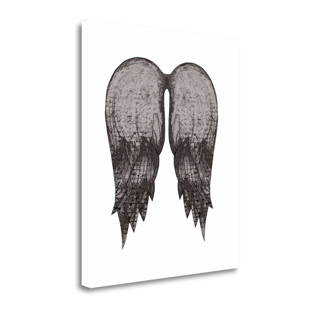 Black Angel Wings Fine Art Giclee Print by Sarah Ogren - Gallery Wrapped Canvas Wall Art Ready to Hang - Perfect for Home Decor, Bedroom, Living Room & Office Wall Decor