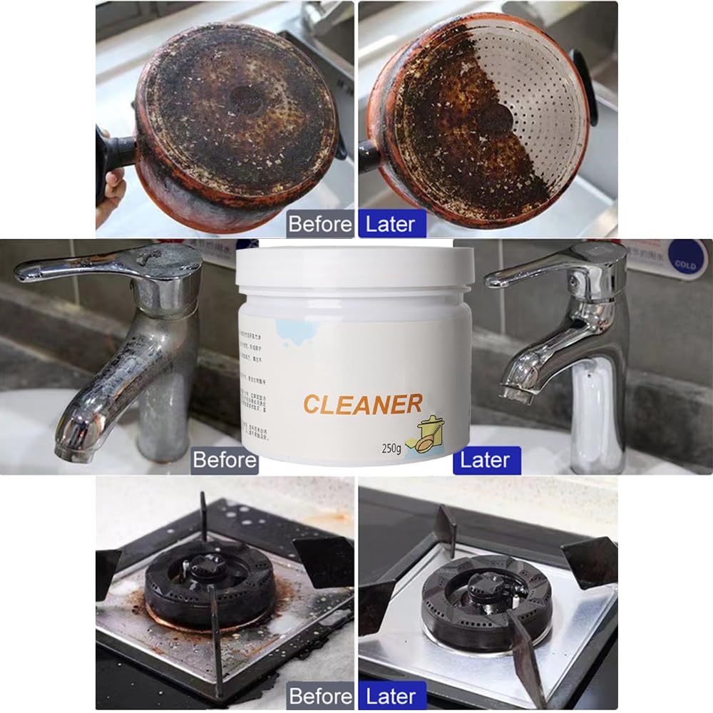 Kitchen Foam Rust Remover Powder - Multi-Purpose Instant Rust Removal for Kitchen Utensils, Sinks, and Appliances - 250g All-Purpose Cleaner for Stainless Steel and Cookware