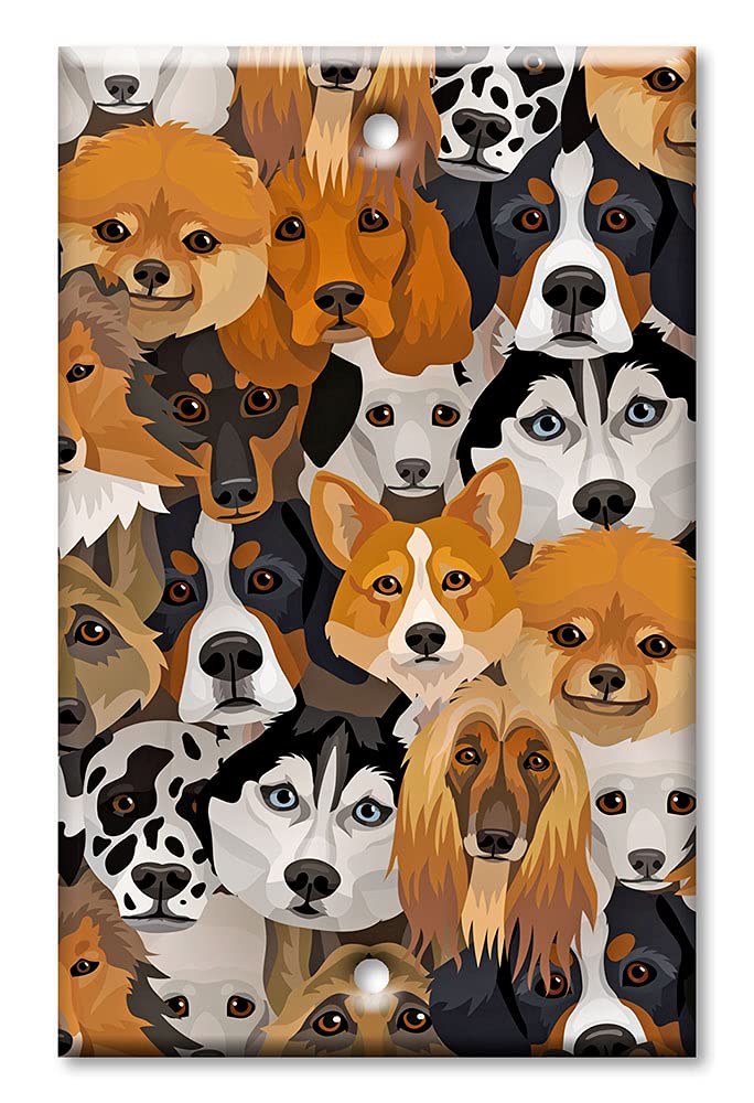 Dog-Themed Decorative Switch Plate Cover - 1 Gang Blank Art Plate - Made in USA - Perfect for Home Decor & Pet Lovers