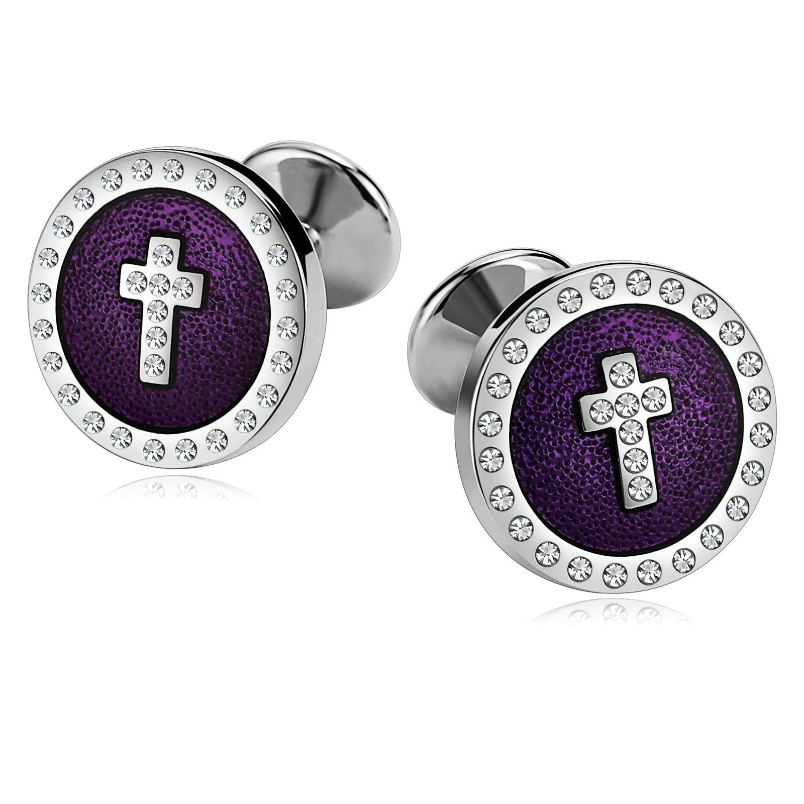 Men's Cross Cufflinks - Stainless Steel Dress Accessories for Suits & Formal Wear