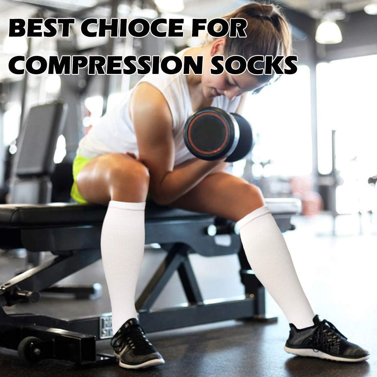 **Graduated Copper Compression Socks for Men & Women (8 Pairs) - 15-20mmHg Support for Running, Cycling & Athletic Performance - Improve Blood Circulation & Recovery**    *(Perfect for Marathon Training, Travel, Workouts & Post-Surgery Recovery)*
