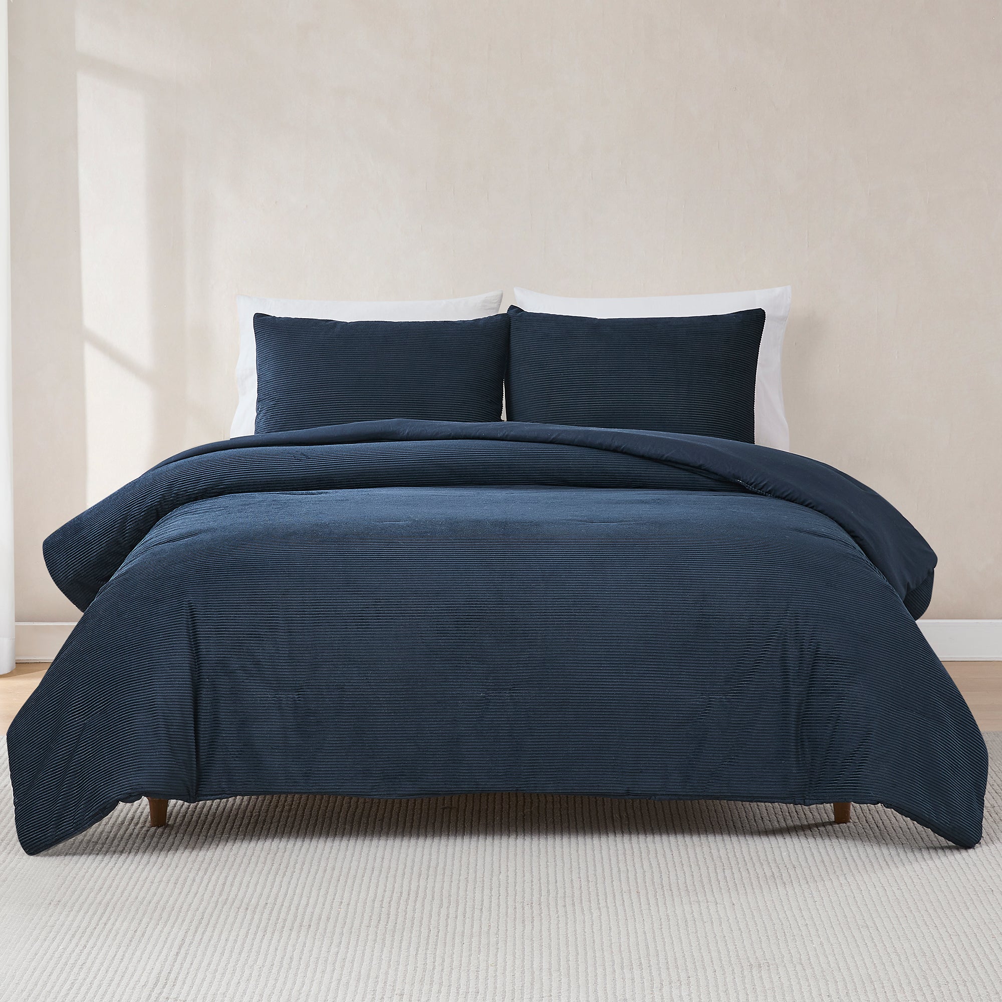 Arden Ribbed Corduroy Comforter Set - Soft & Durable Bedding Collection for Cozy Bedroom Decor | Perfect for Winter Nights & Home Styling