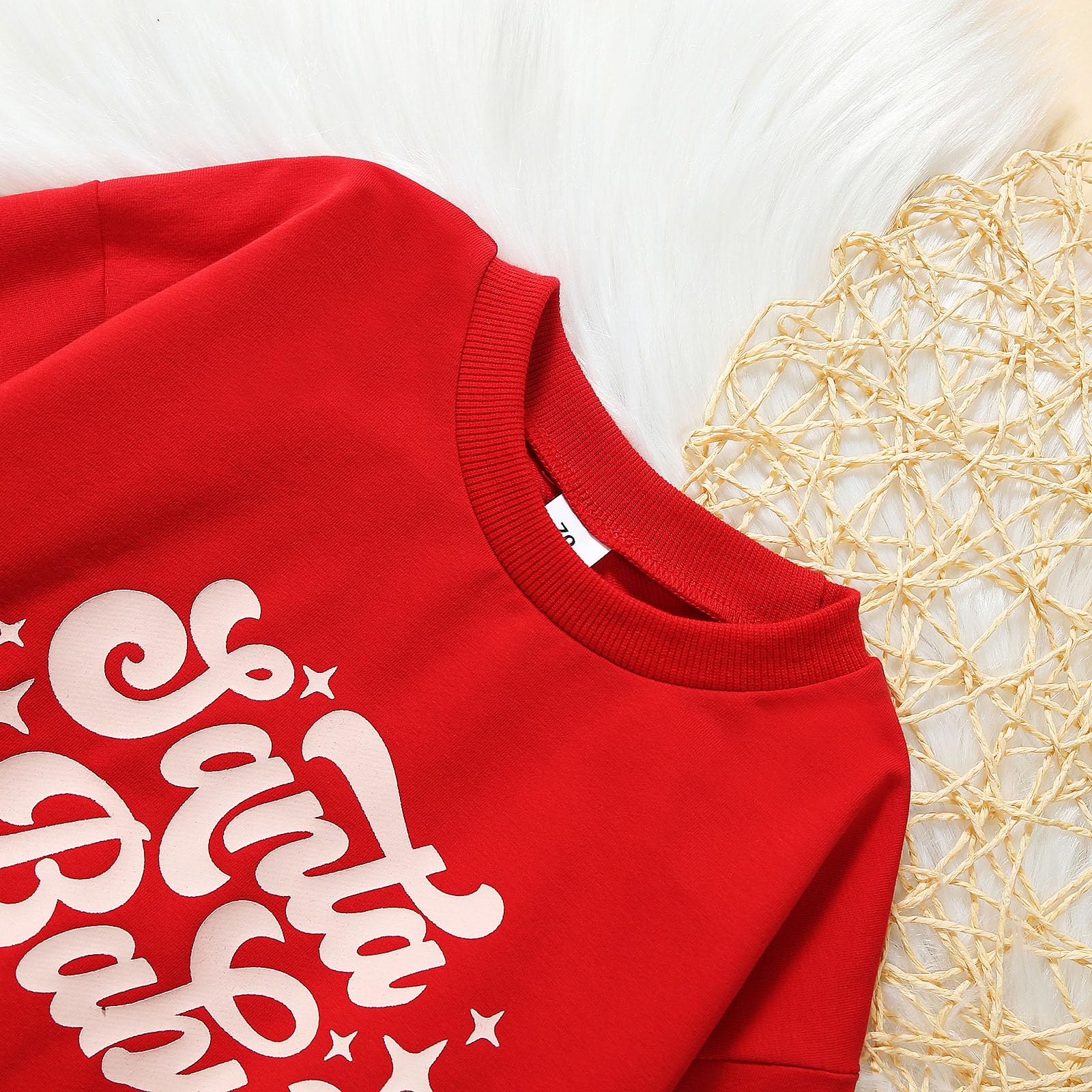 **MERSARIPHY Baby Christmas Clothes - Santa-Themed Sweatshirt Romper for Boys & Girls, Cozy Winter Outfits for Holiday Parties & Family Photos**