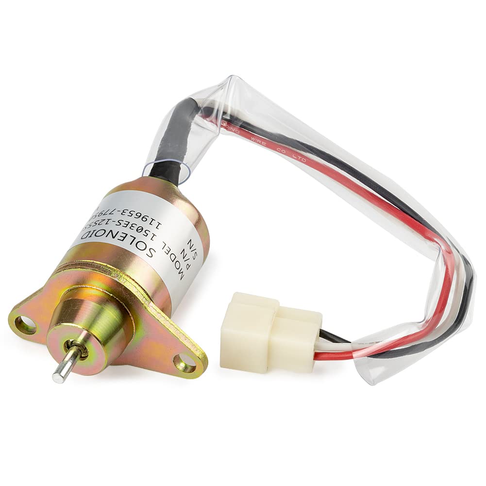 FANHAY 1503ES-12S5SUC5S Fuel Stop Solenoid Valve - Compatible with Yanmar & John Deere 12V Tractors (Models: SA-4562-T, SA-4920, 119653-77950) - Replacement for SINOCMP CP-U0322 Shut Off Solenoid - Ideal for Engine Maintenance and Fuel System Repair