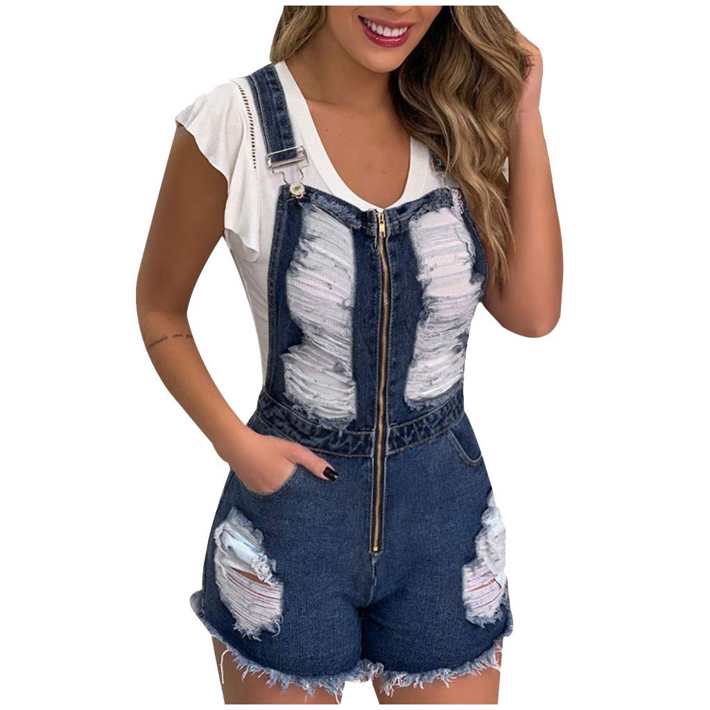 GiliGiliso Women's Denim Jumpsuit - Sleeveless Overalls with Zipper & Strap Design | Casual Fashion for Streetwear, Summer Outfits & Boho Style