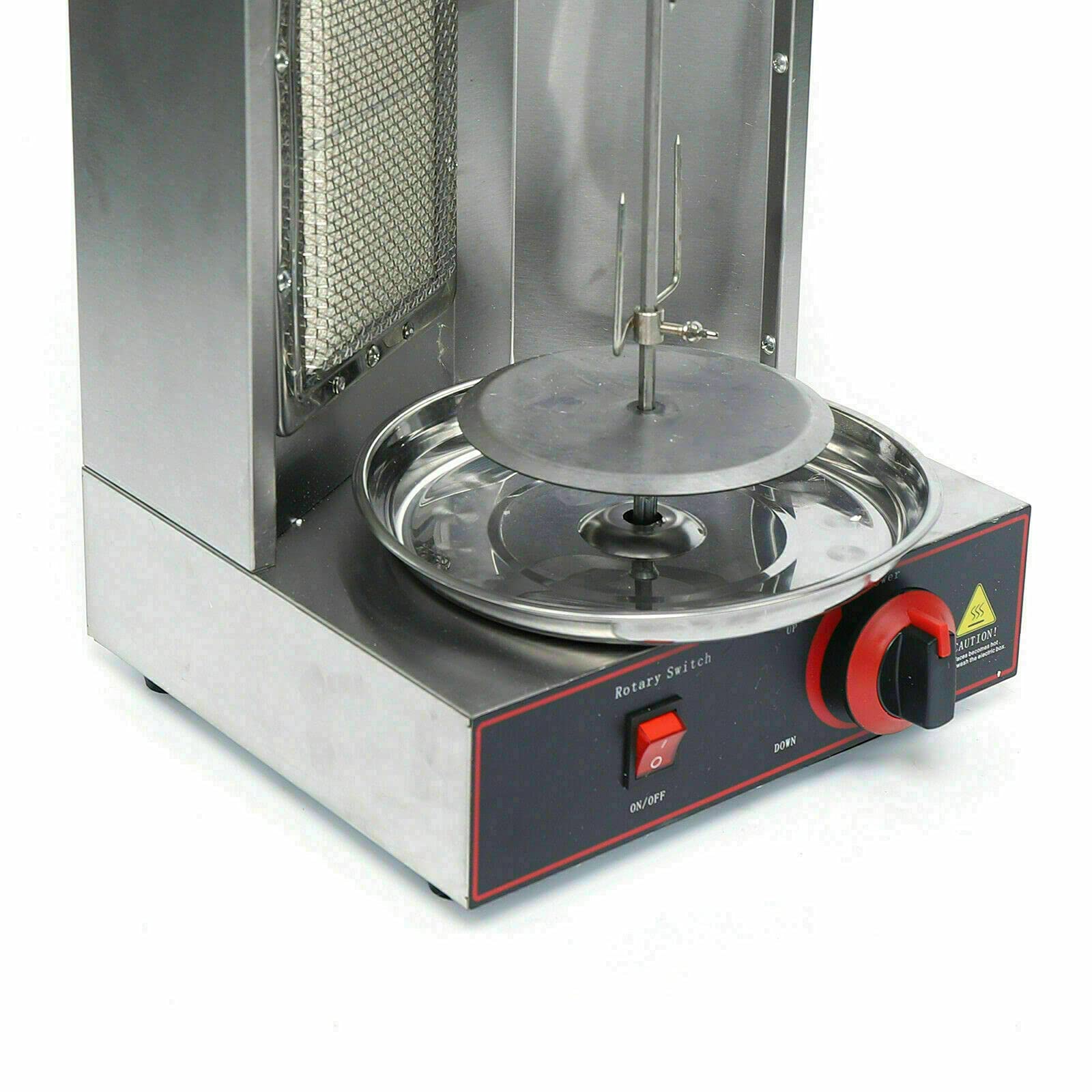 Commercial Gas Shawarma Machine - Vertical LPG Kebab Grill, Smokeless BBQ Rotisserie Oven with 1 Burner, 110V for Restaurants, Food Trucks & Catering Events