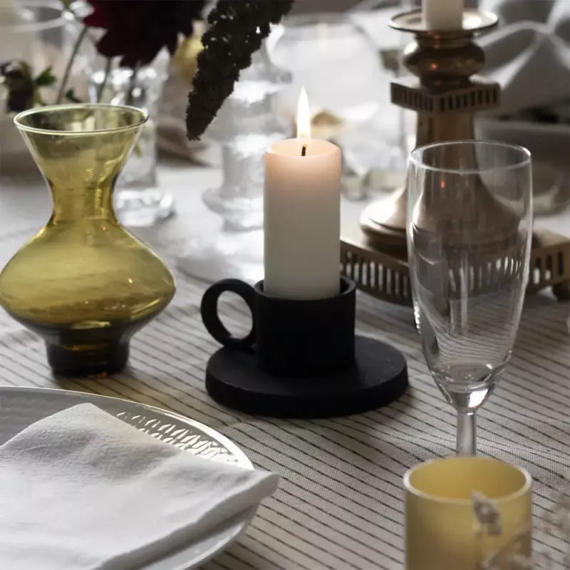 Liljeholmens Kupéljus White Block Candles 2-Pack - Perfect for Home Decor, Weddings & Romantic Ambiance
