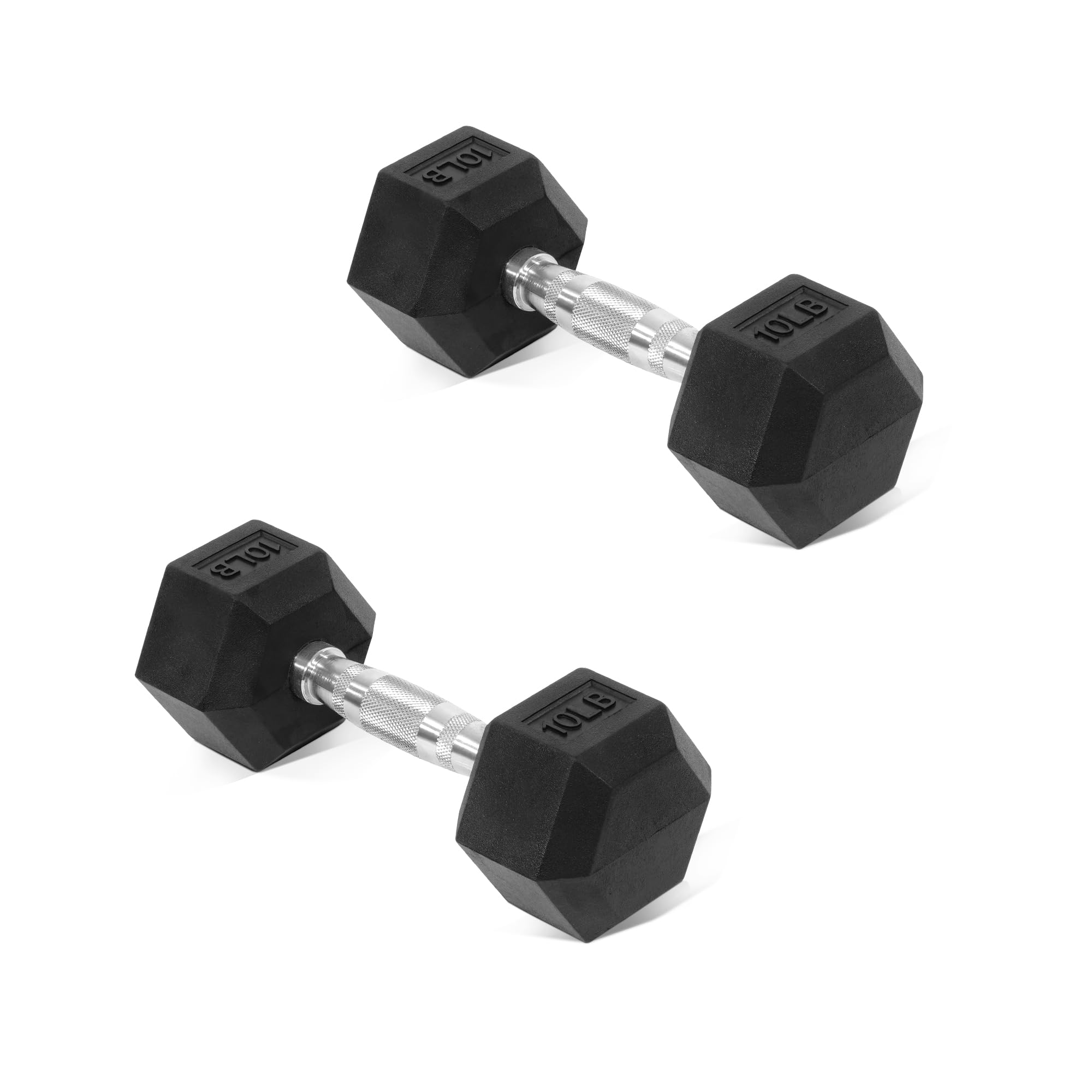 Hex Dumbbells Set - Rubber Coated Free Weights for Home Gym & Strength Training (5-50lbs Pairs) - Perfect for CrossFit, HIIT Workouts & Muscle Building