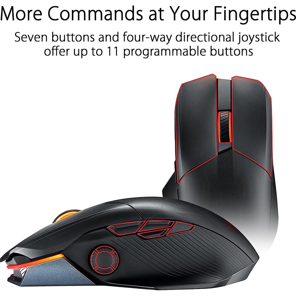 ASUS ROG Chakram X Wireless Gaming Mouse - 16,000 DPI, Bluetooth & 2.4GHz, Ergonomic Design for PC Gamers - Perfect for FPS, MOBA & Esports Tournaments